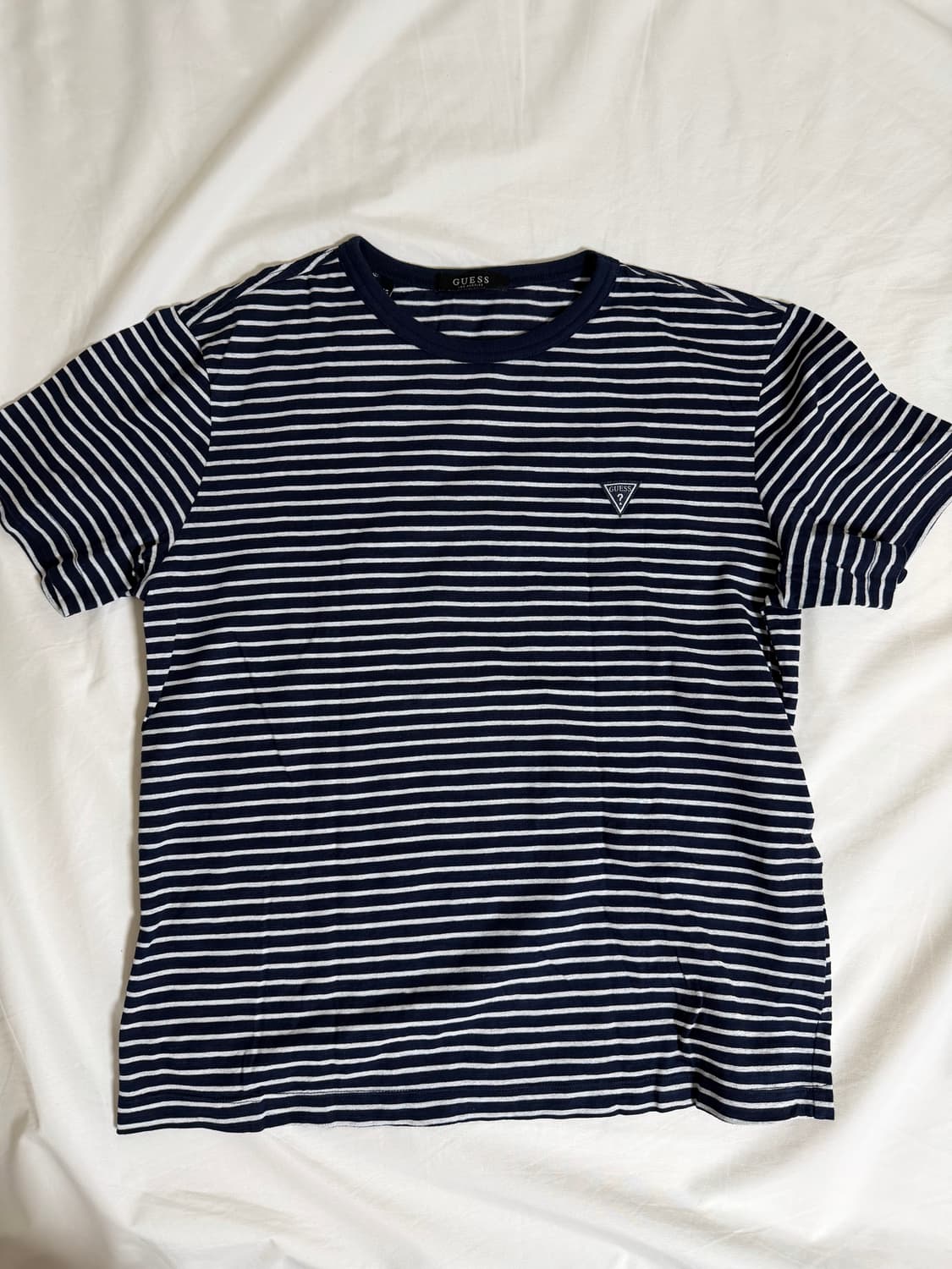 게스 스트라이프 반팔 티셔츠 네이비 L 상품이미지1