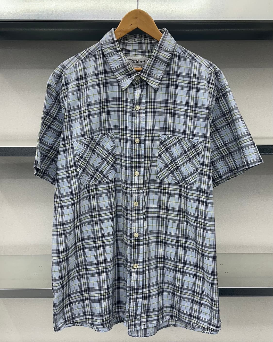 (2XL)칼하트 체크 반팔셔츠-M1963 상품이미지1