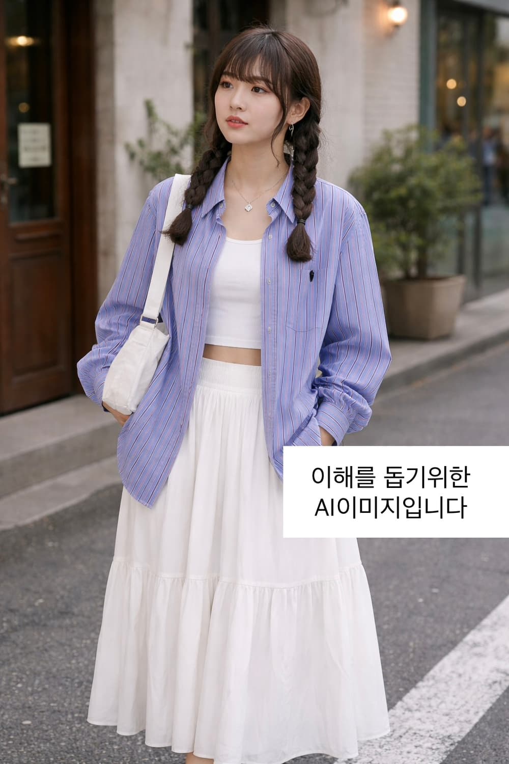 랄프로렌 스트라이프 셔츠 (블루/S) 상품이미지2