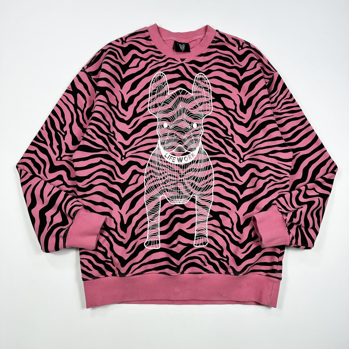 라이프워크 불독 핑크 패턴 맨투맨 (실측 L) 상품이미지2