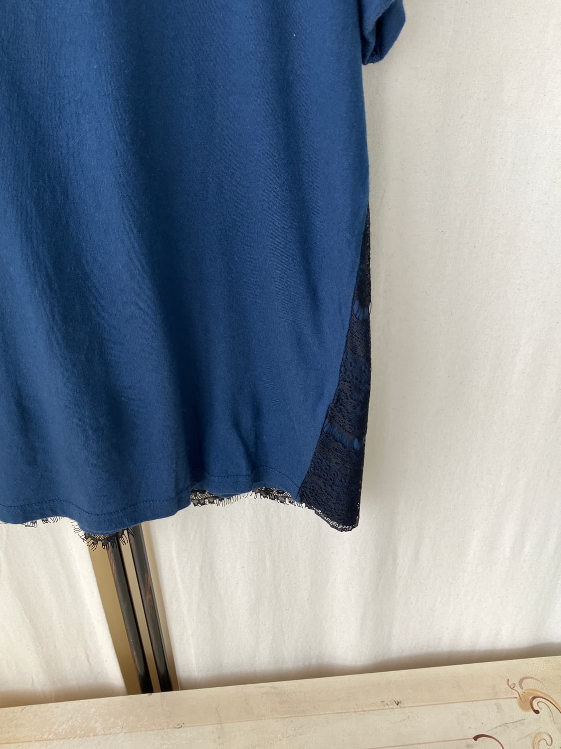 블루 크로셰 레이스 반팔 1275 모리걸 일본빈티지 상품이미지8
