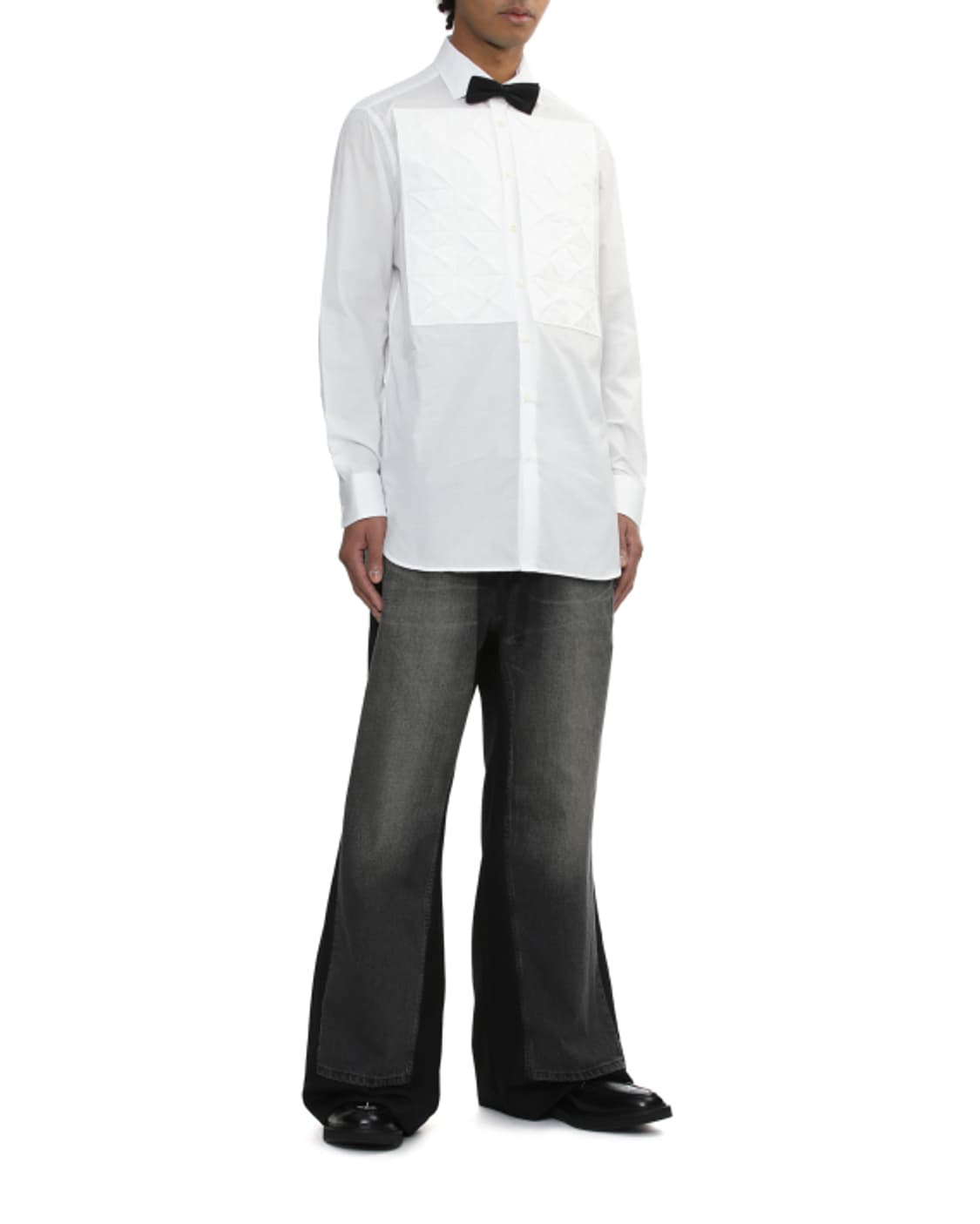 새상품 준야와타나베 텍스쳐 패널 화이트셔츠 L 상품이미지6