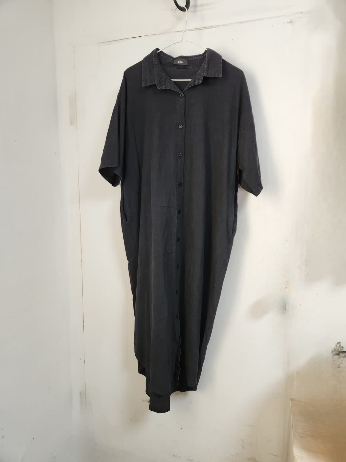 빅사이즈 ARA 검정색 셔츠형 롱 원피스99 상품이미지2