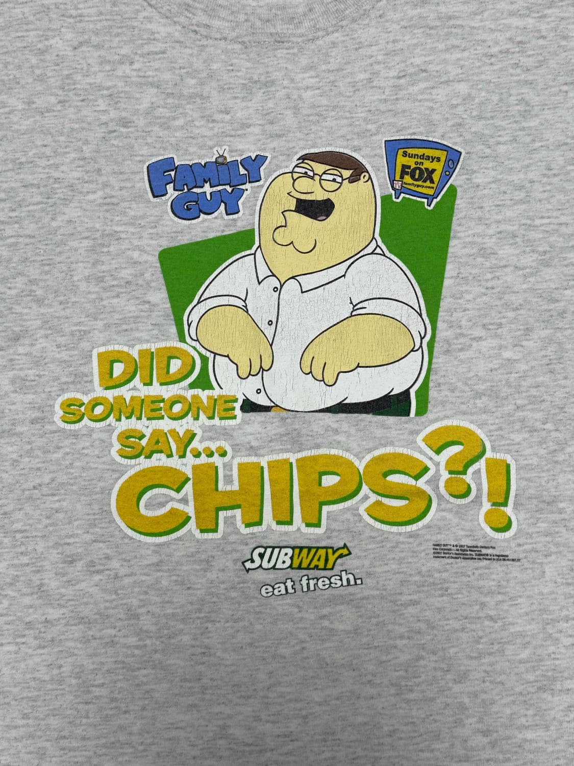 Family Guy x Subway 프로모 빈티지 반팔 티셔츠 XL 상품이미지3