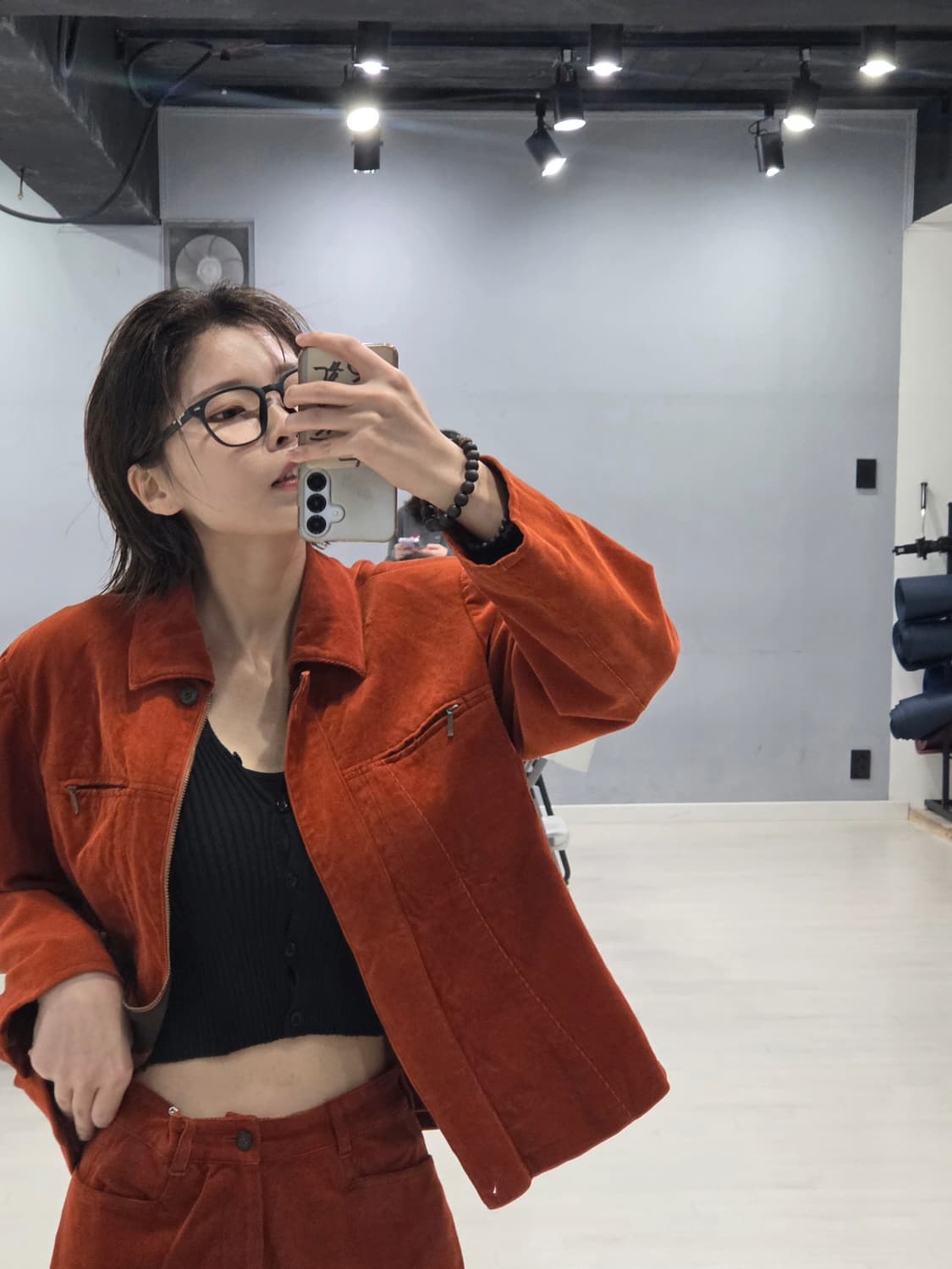 70's 일본st 오렌지 골덴 셋업 상품이미지1