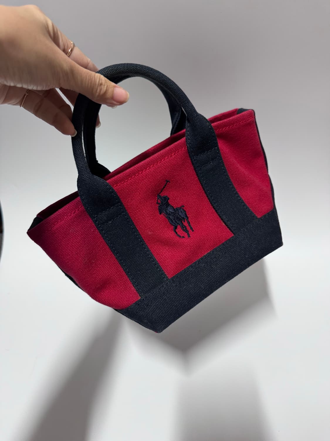 폴로 랄프로렌 캔버스 미니 토트백 레드 상품이미지1
