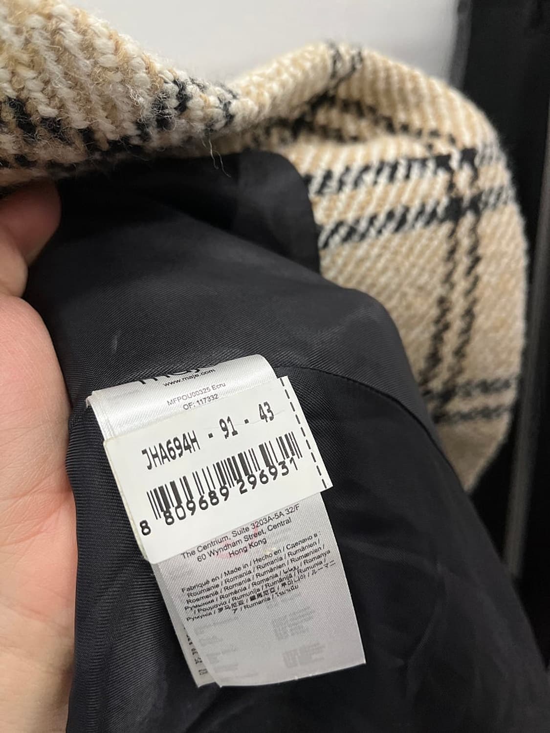 여) 마쥬 체크 울코트  상품이미지6