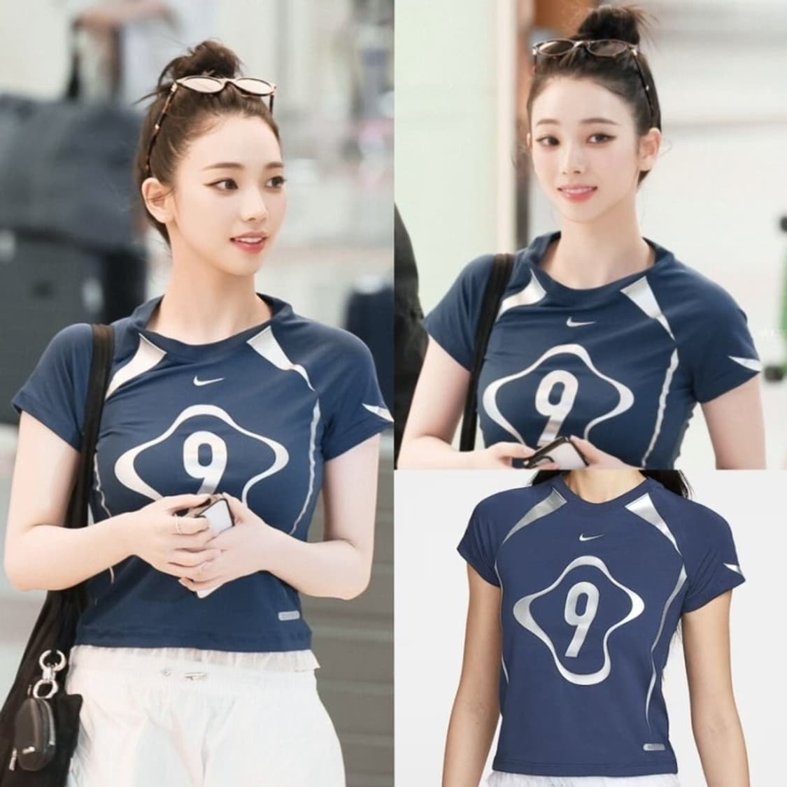 카리나 착용 나이키 슬림핏 티셔츠 상품이미지1