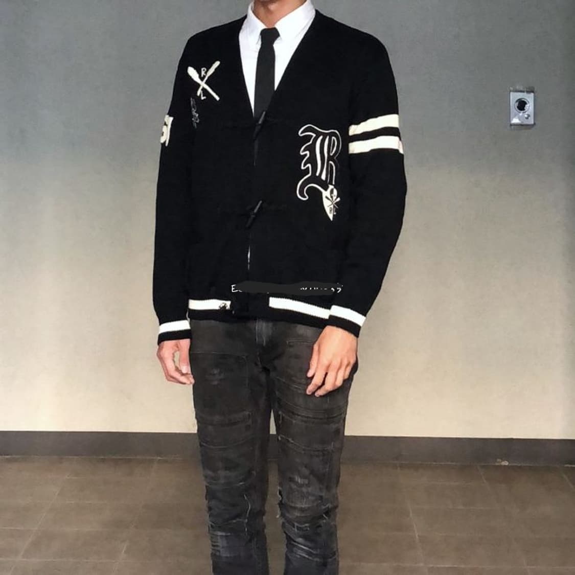 폴로 레터맨 더플 가디건 L 블랙 상품이미지2