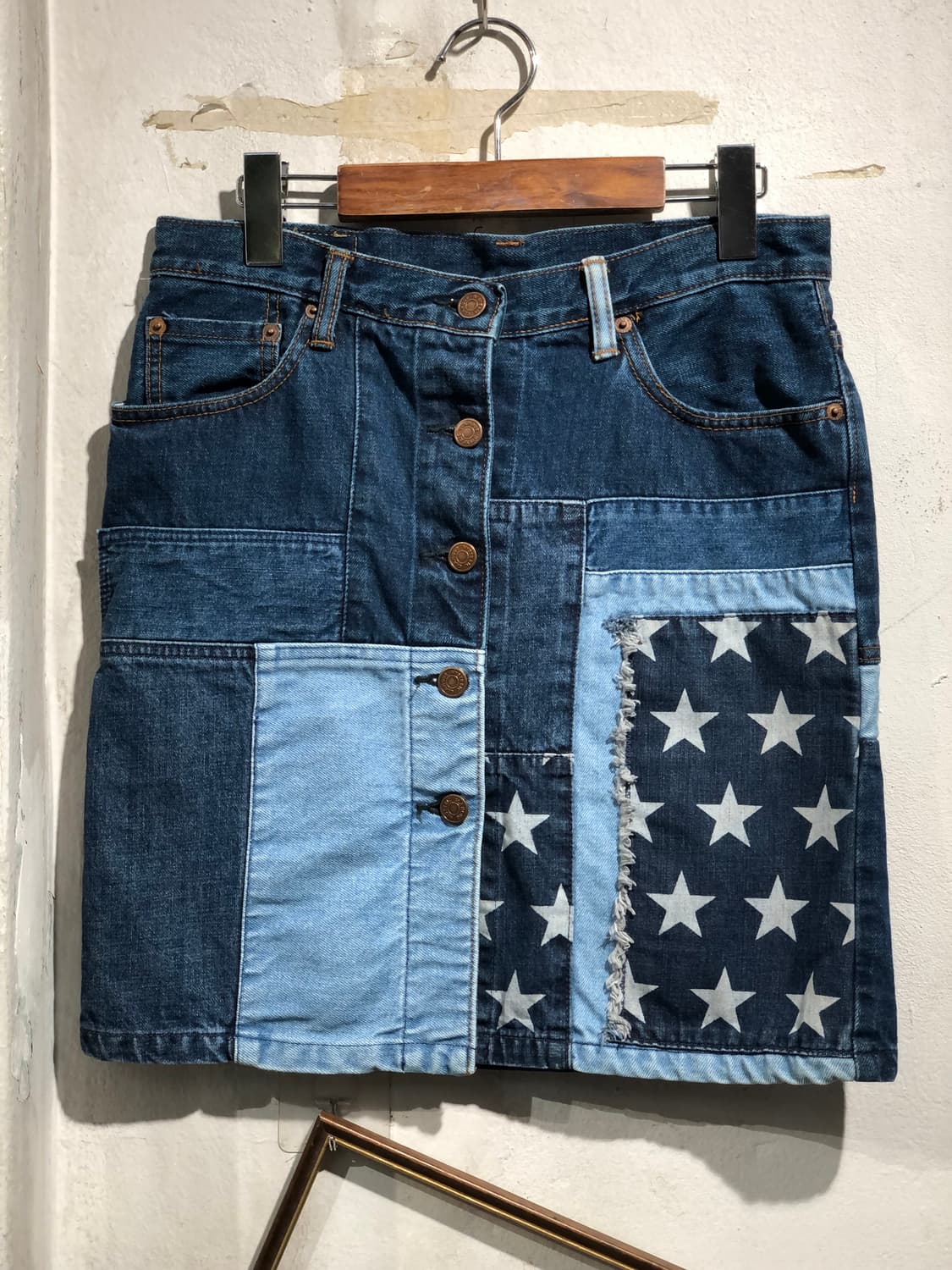 [2842] Kinky jeans patchwork denim skirt 상품이미지1