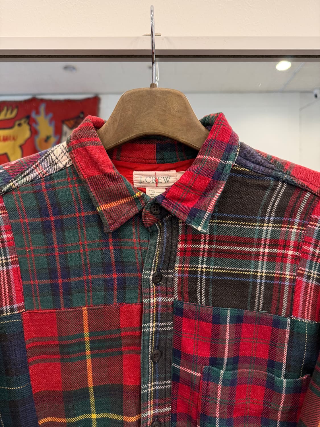 90s J.crew 제이크루 플란넬 퀼티드 패치워크 셔츠 상품이미지3