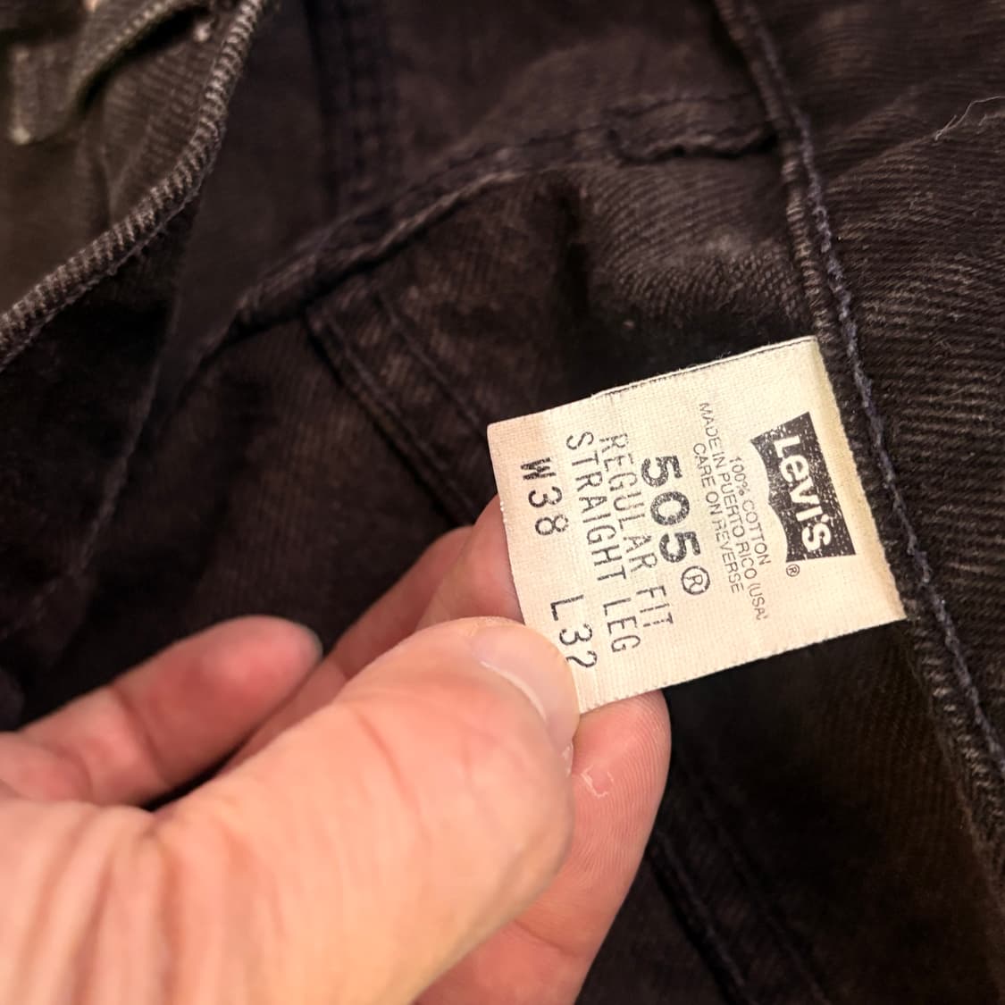 [38/32] USA 리바이스 505 오렌지탭 orange 흑청 블랙 상품이미지8