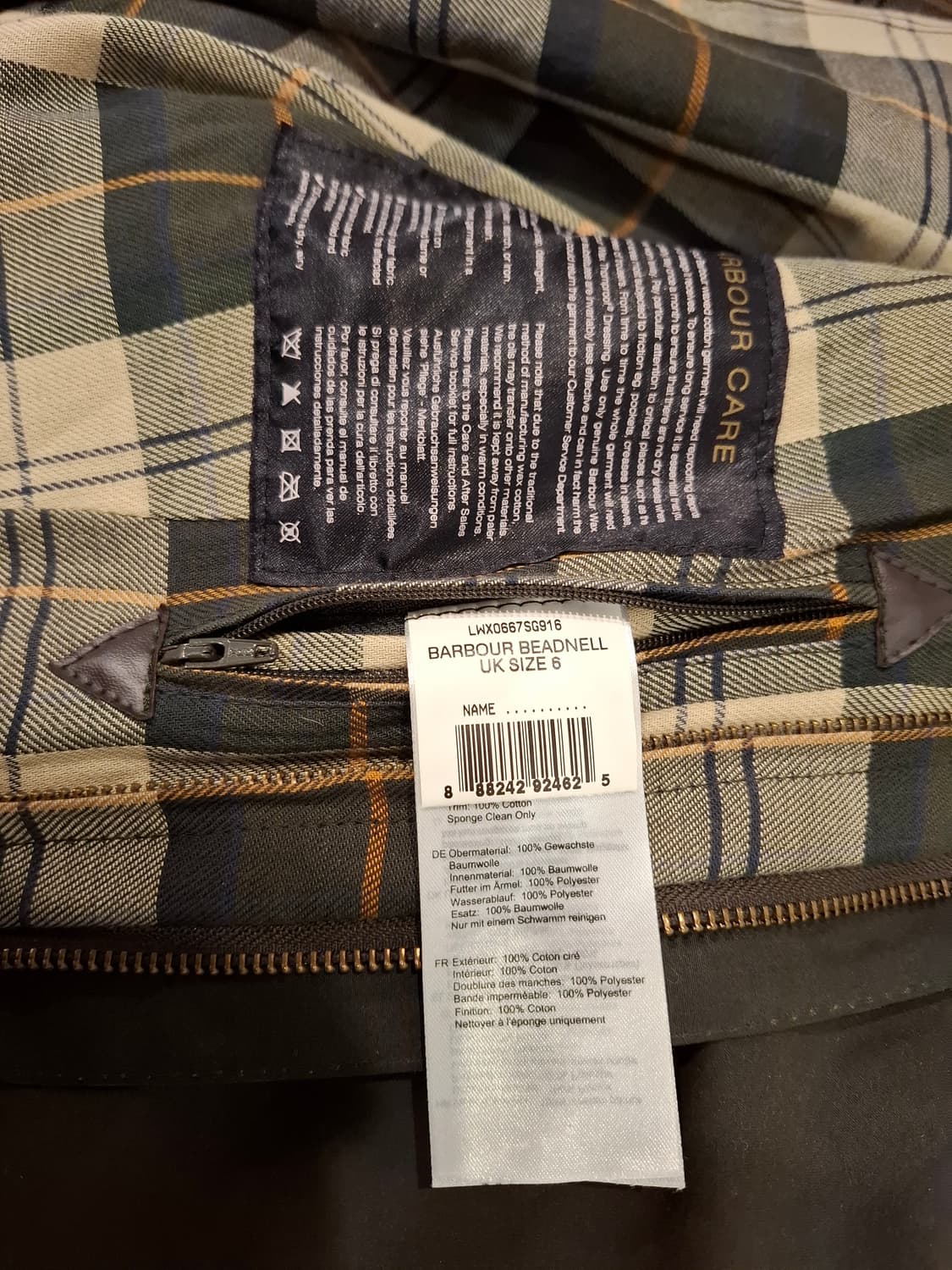 바버 여성 왁스 자켓 상품이미지6