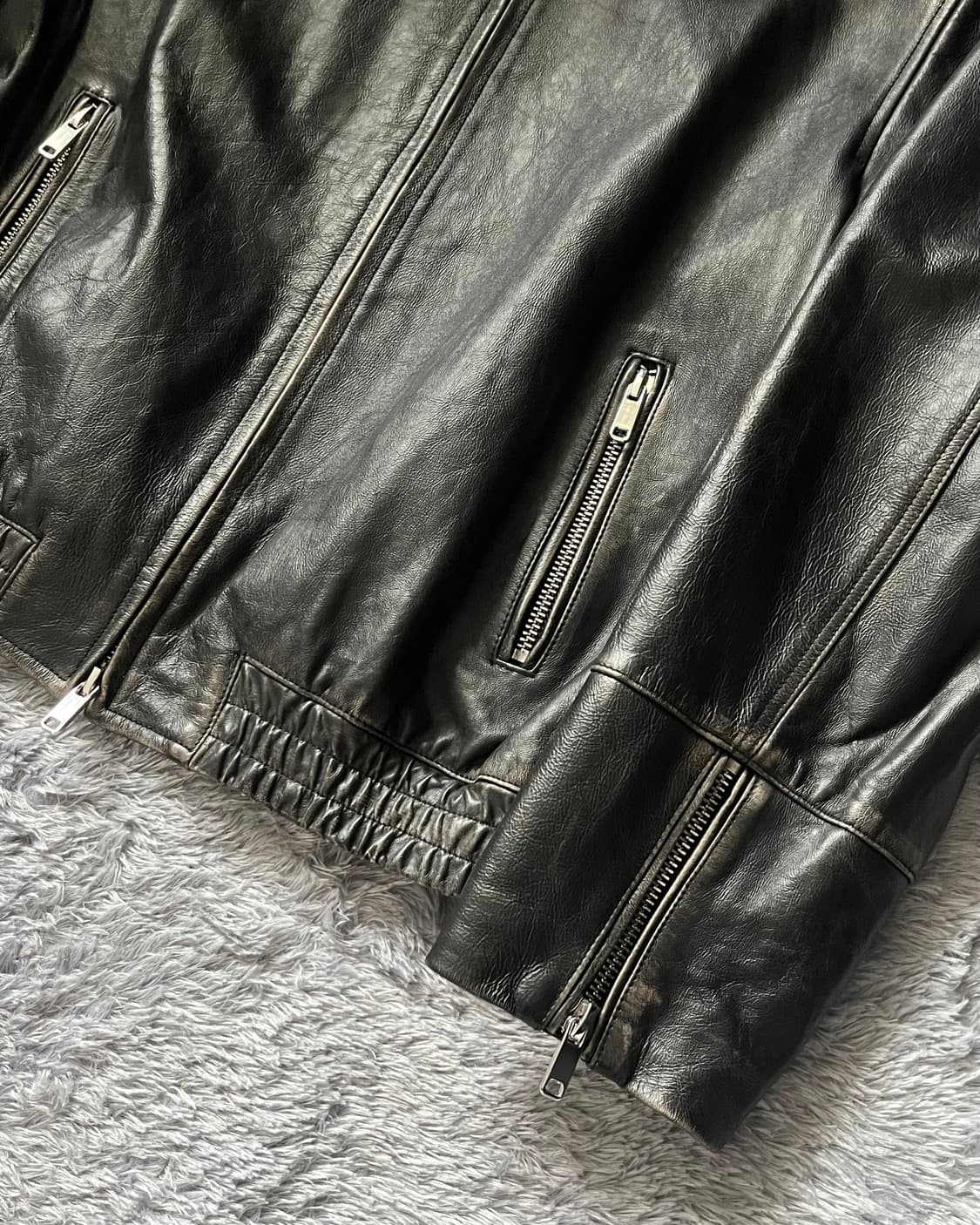 (희소) 자라 ZW컬렉션 리얼레더 빈티지 이펙트 자켓 상품이미지5