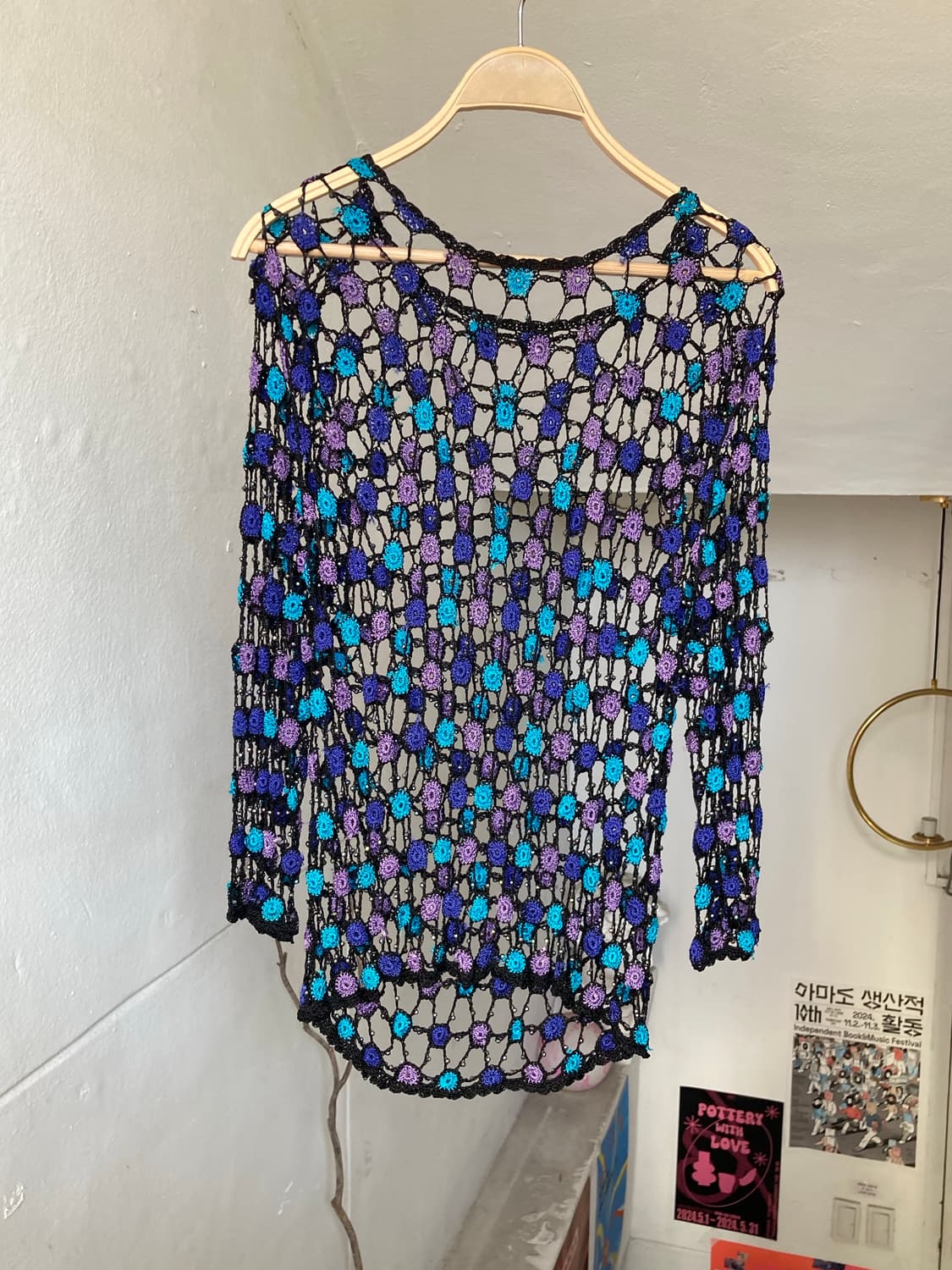 빈티지 그물 뜨개탑 상품이미지5