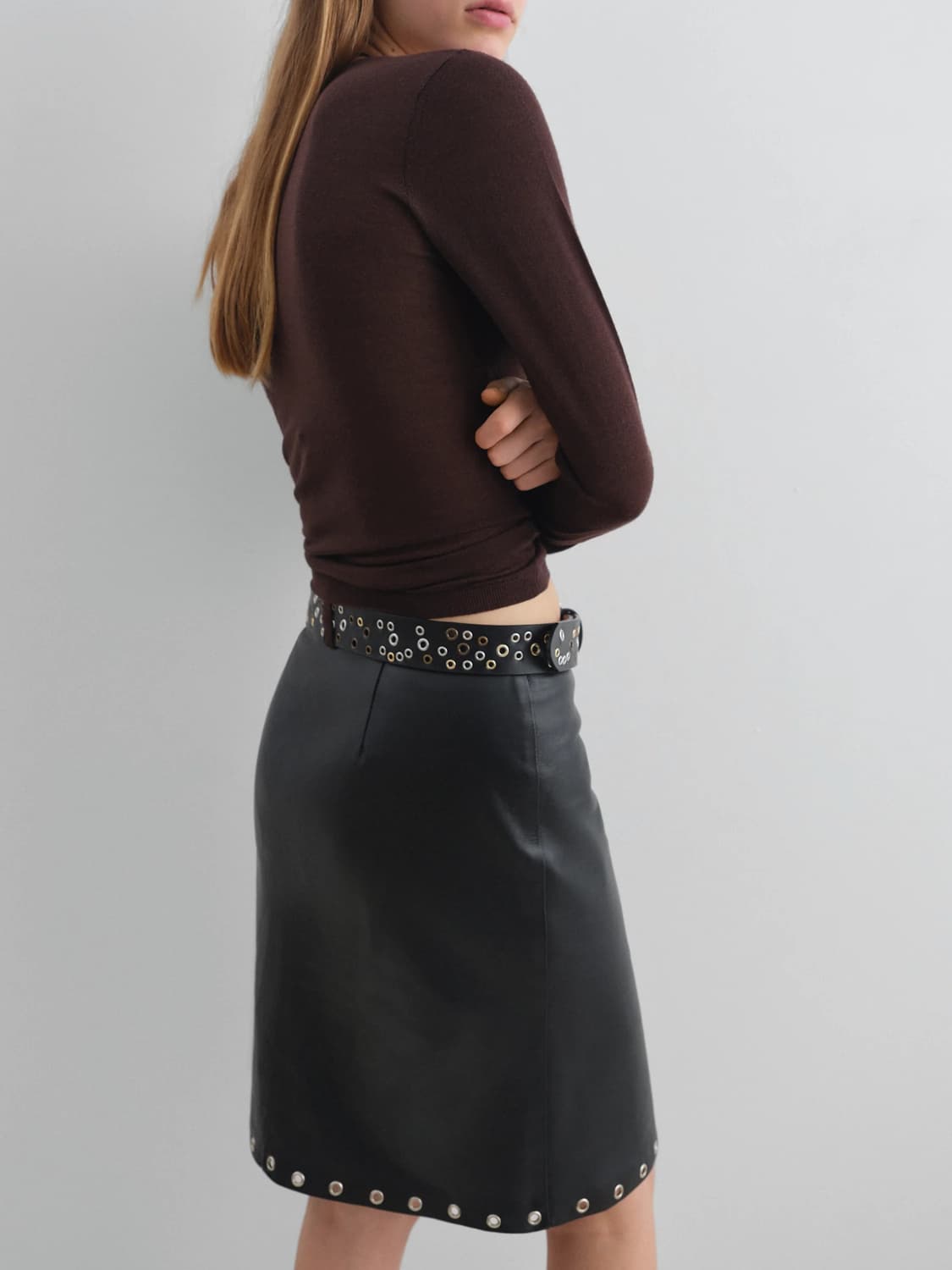 (XS,S,M) 기마구아스 Rebecca 울 라운드 가디건 브라운 상품이미지3