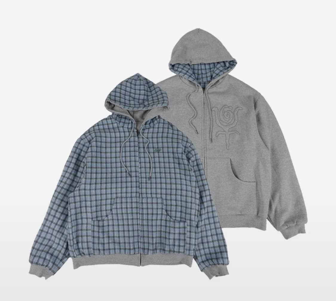 이알티알 후드집업 Reversible Check Hoodie Zip-Up 상품이미지1