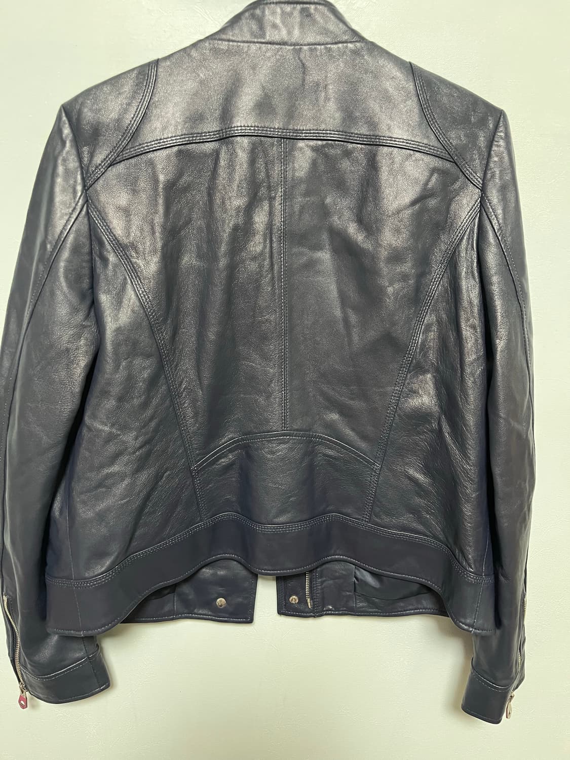 데일리스트 네이비 양가죽 라이더 자켓 상품이미지5