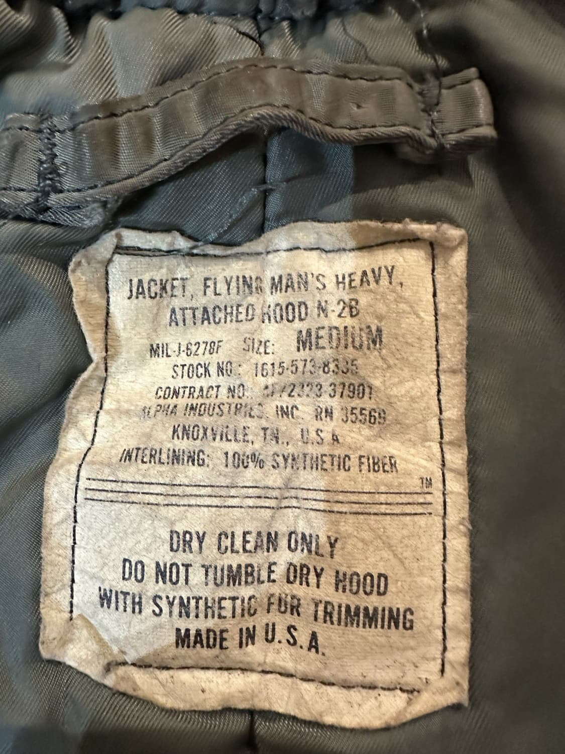 70s 알파 인더스트리 N-2B 헤비 플라잉 자켓 상품이미지6