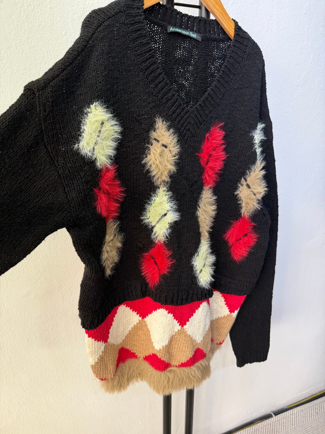 정품) 앤더슨벨 아가일 니트 스웨터 L 상품이미지2