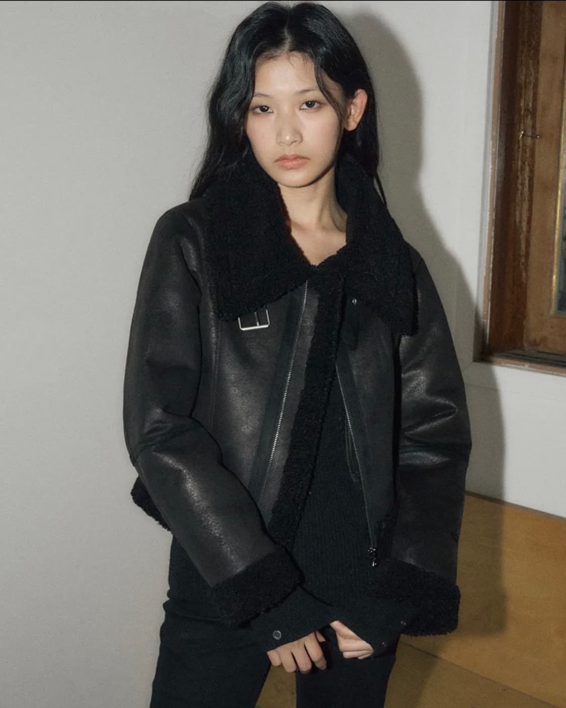 헬레네파리스 피티드 스웨이드 무스탕 상품이미지1