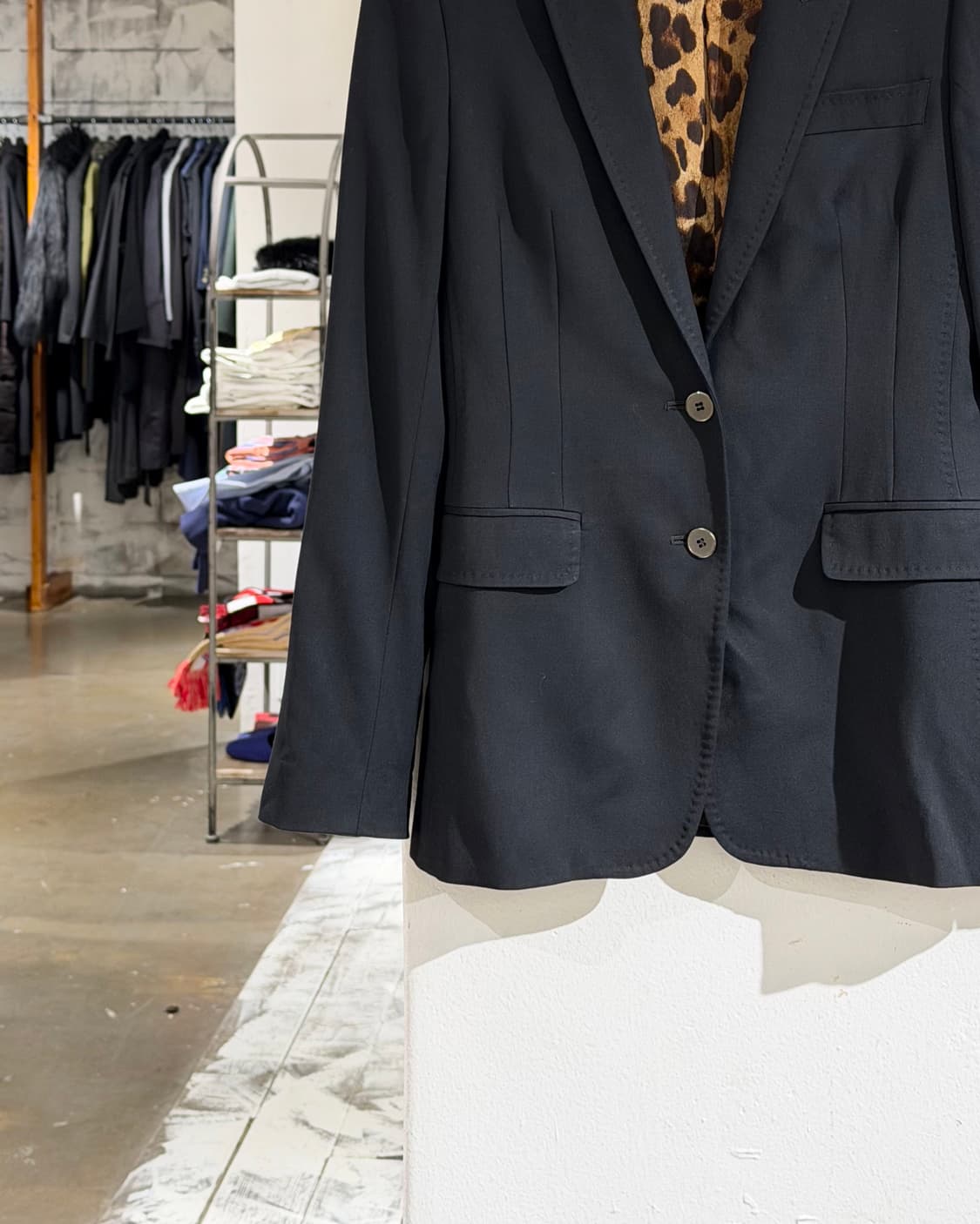 돌체앤가바나 블랙 울 레오파트 라이닝 테일러드 블레이저 자켓  상품이미지5