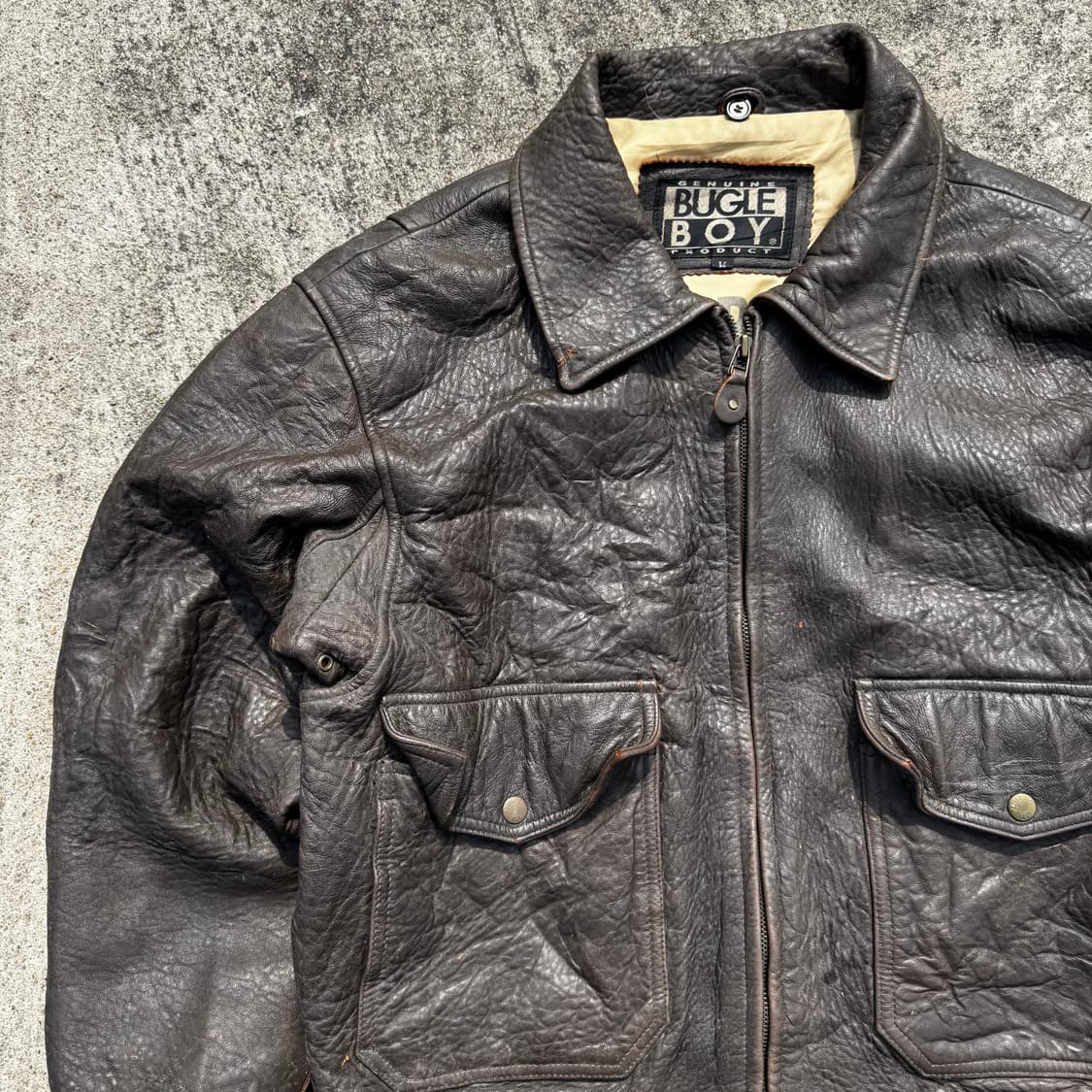 [L] Bugle Boy 핀업걸 항공 가죽 자켓 상품이미지4