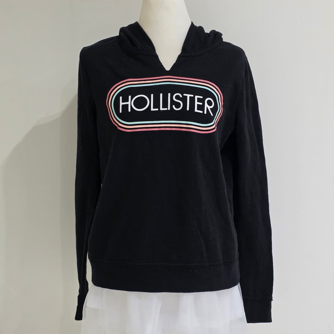 홀리스터 블랙 레인보우 후드티 상품이미지4