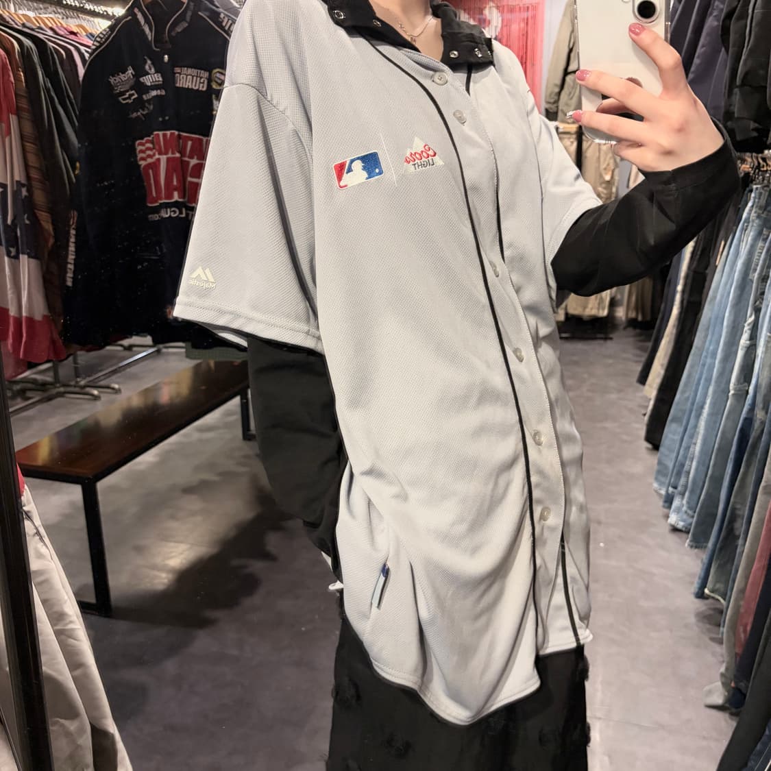 [IM] Majestic MLB CoorsLight 베이스볼 져지 그레이 상품이미지4