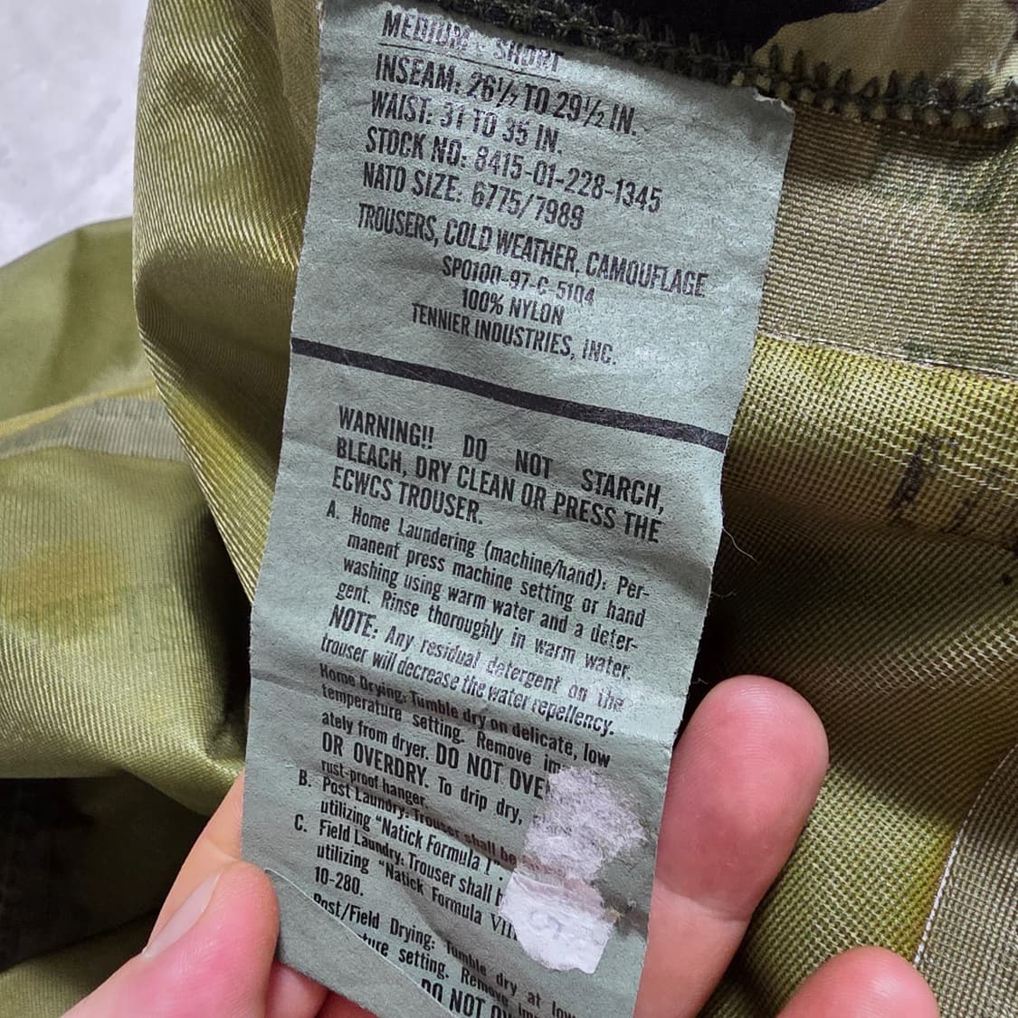 (M)미군 1세대 고어텍스 바지 상품이미지7