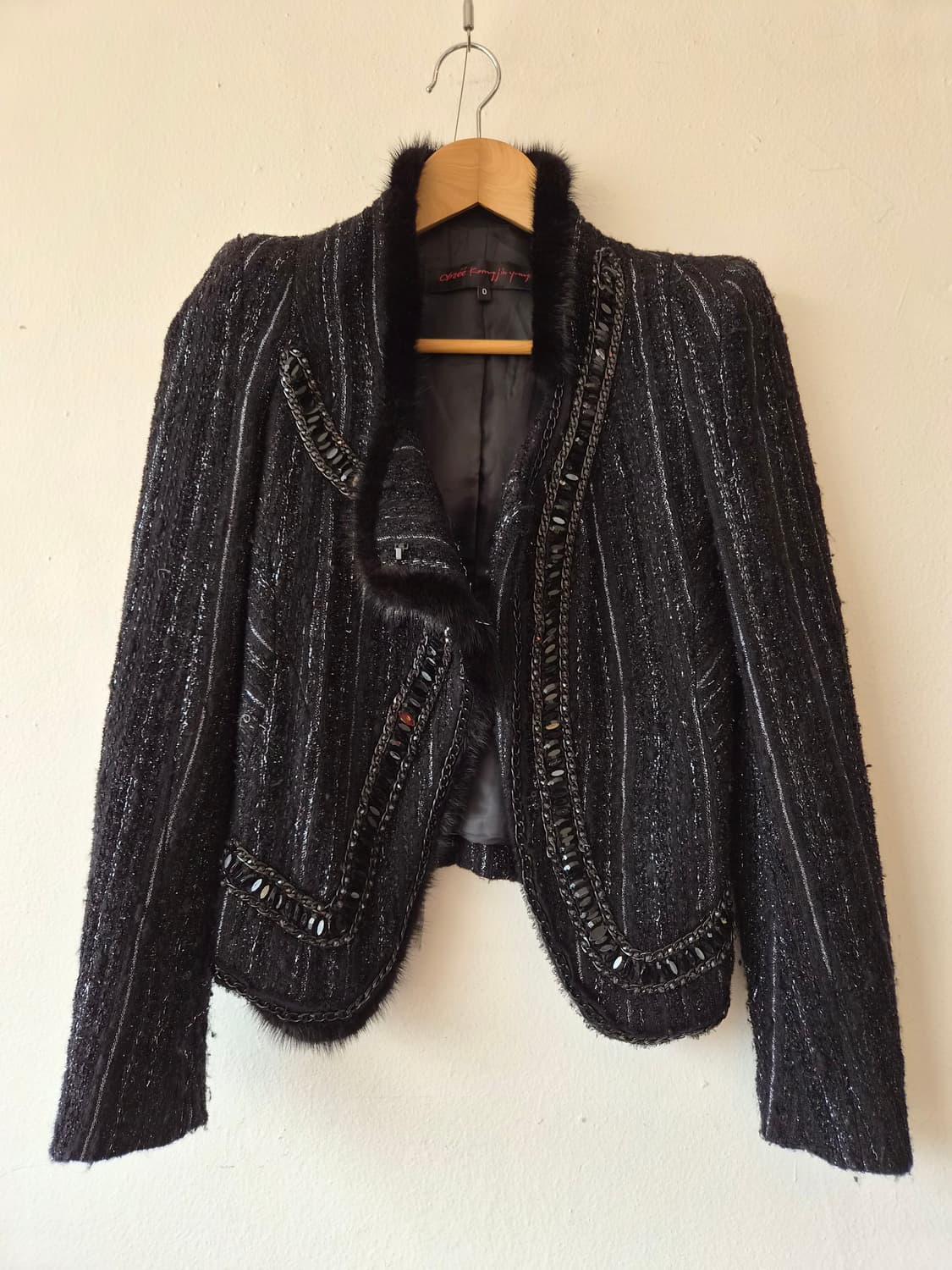 오브제 여성 비즈밍크울자켓 0사이즈 상품이미지2