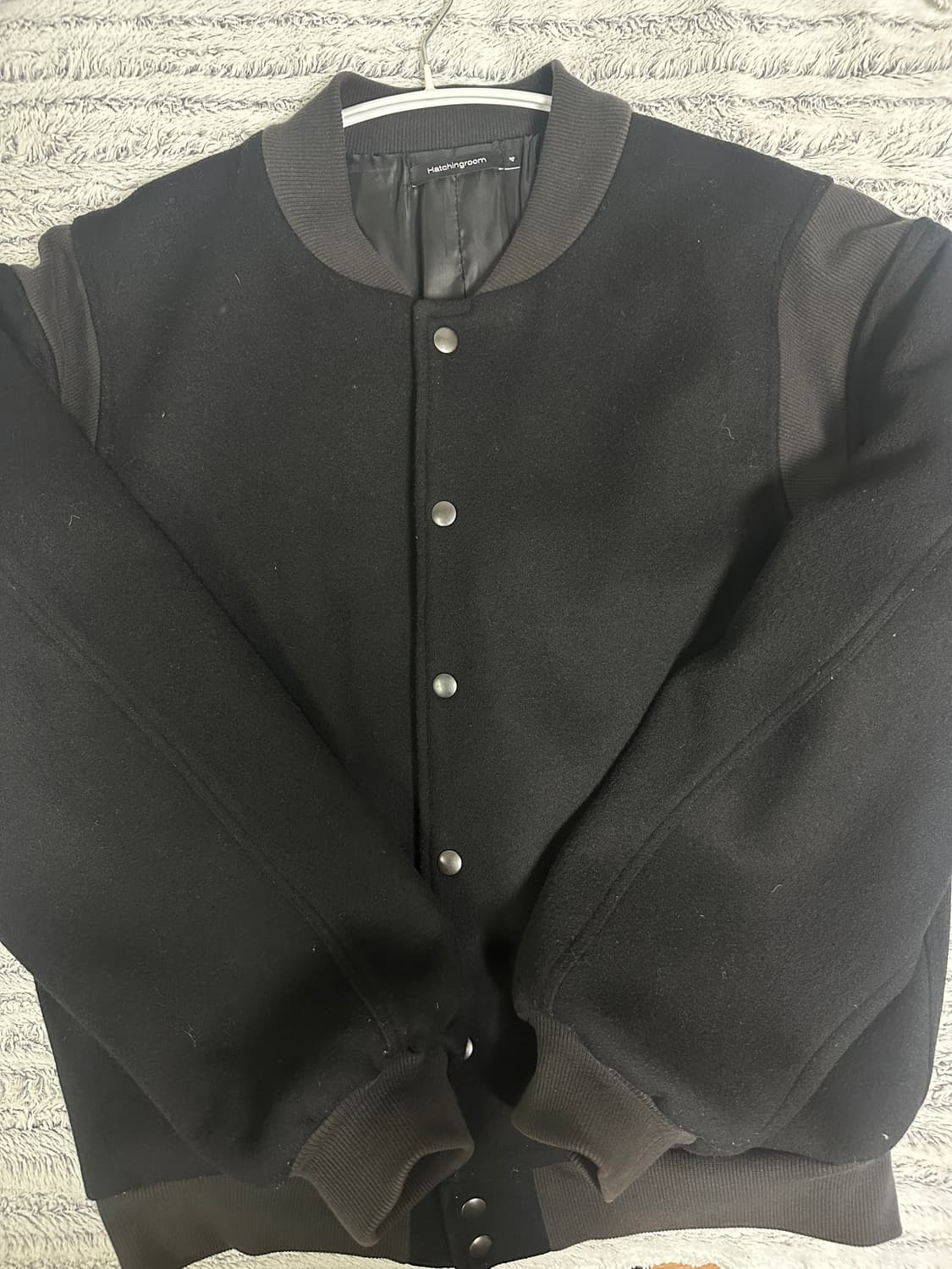 해칭룸 바시티자켓 블랙(4) 상품이미지3