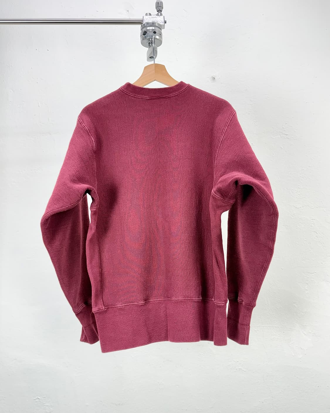 캠버 버건디 워시드 헤비 크루넥 스웨트 셔츠 상품이미지6