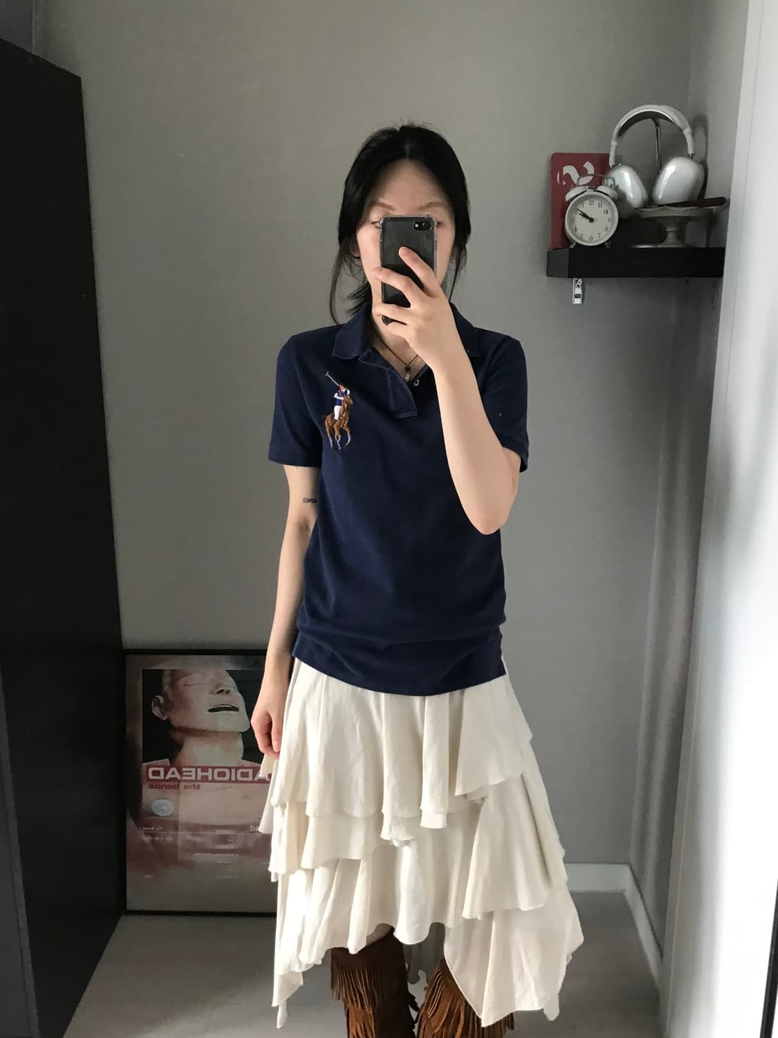 폴로 랄프로렌 빅포니로고 네이비 카라티 상품이미지3