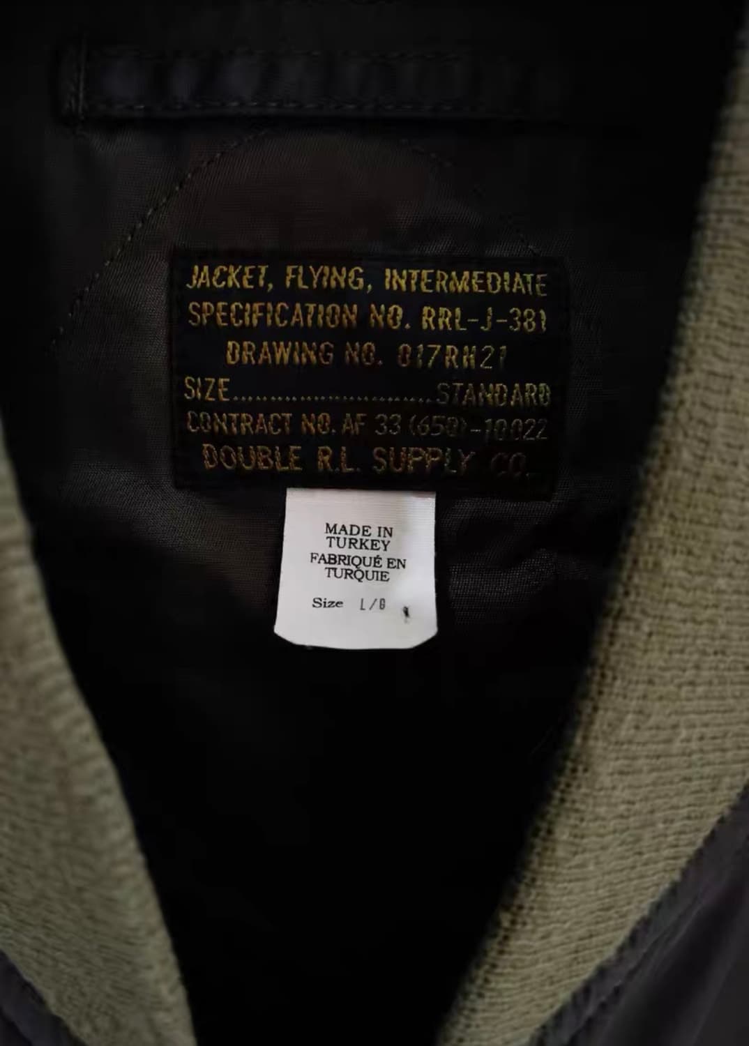 RRL 트윌 플라이트자켓 봄버 마원 항공자켓 L 상품이미지4