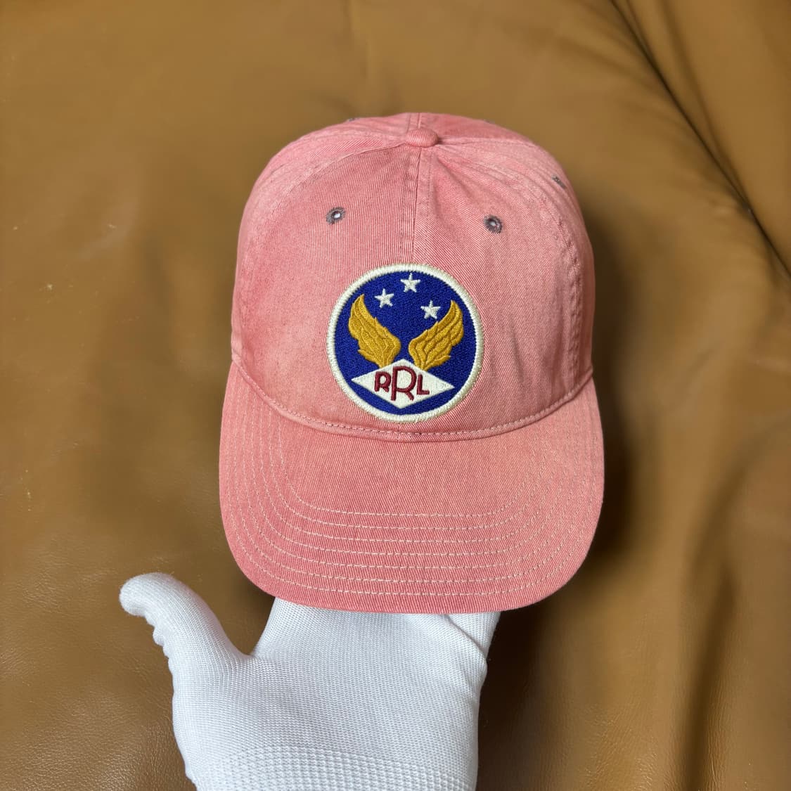 RRL 더블알엘 랄프로렌 폴로 윙로고 6패널 볼캡 모자 워시드 레드 상품이미지2