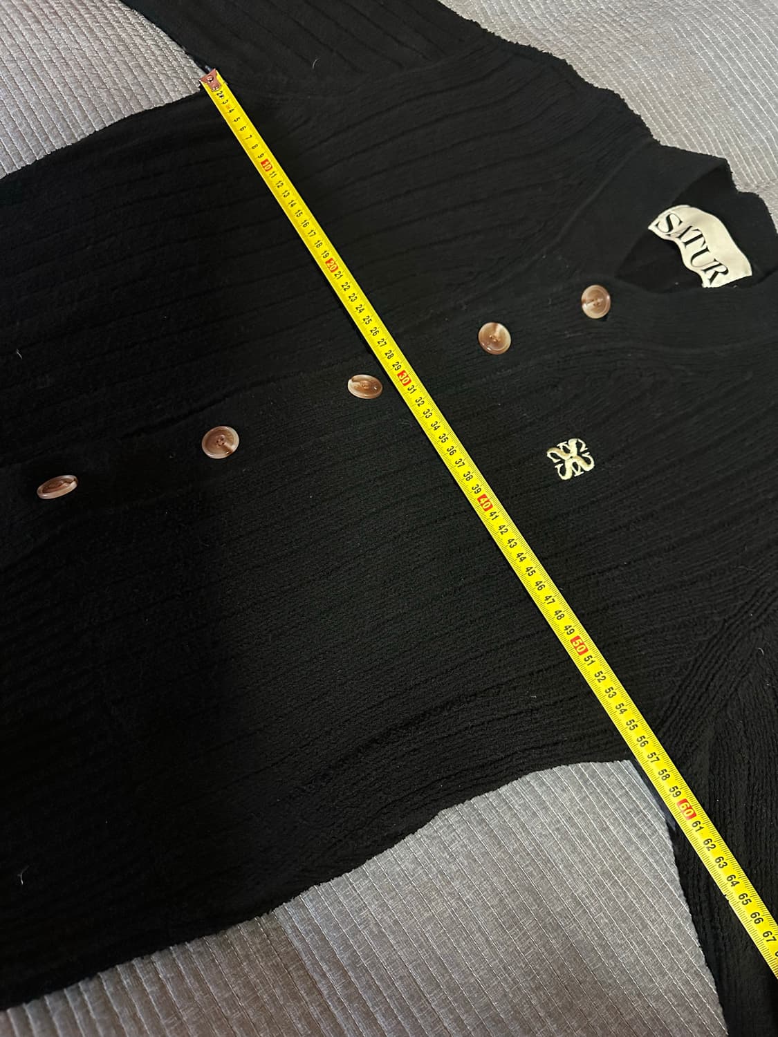 (L) 세터 파로 부클 가디건 블랙 상품이미지3