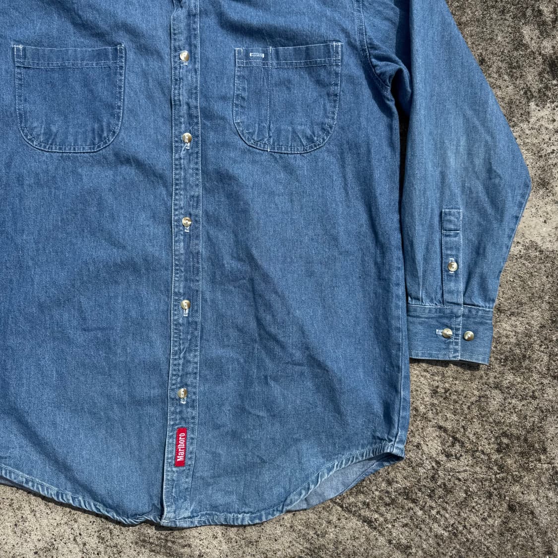 [M~L] 90s Marlboro 말보로 데님 셔츠 상품이미지4