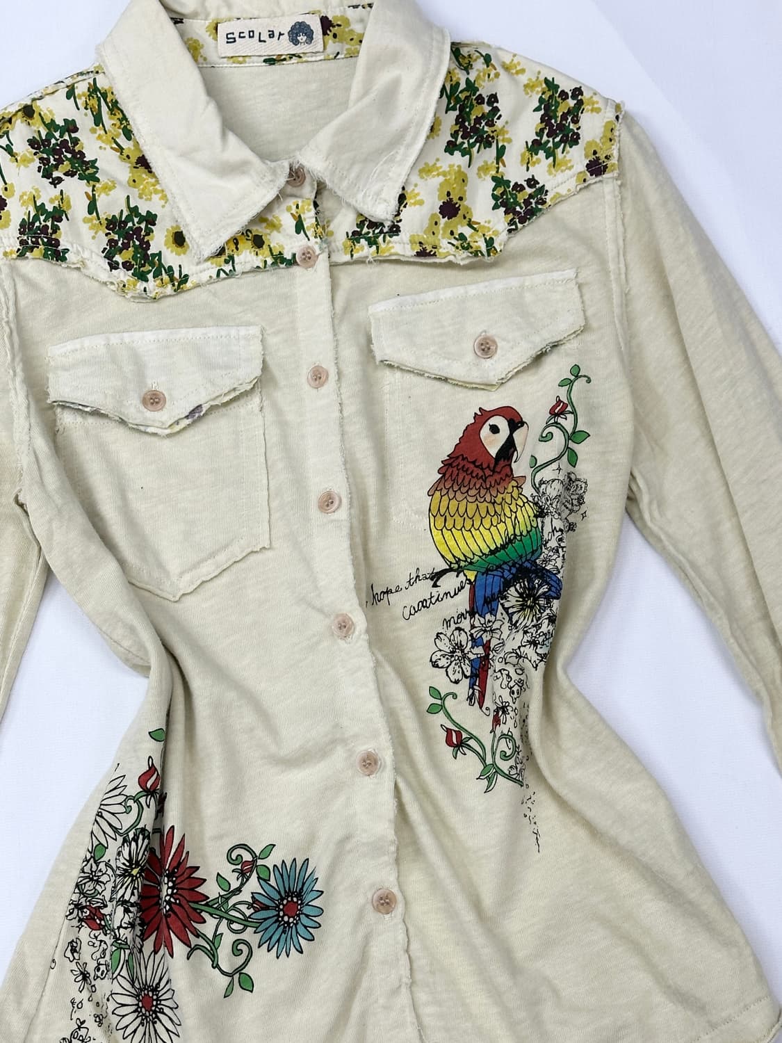 🤎재팬 scolar 패턴 포레스트 셔츠🤎 포켓 빈티지 에스닉 히피  상품이미지3