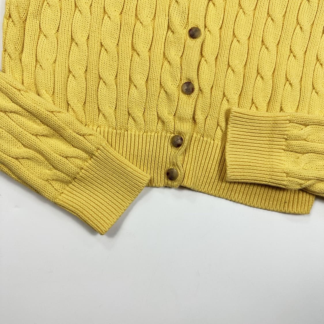 폴로 랄프로렌 포니 걸즈 옐로우 니트 가디건 (실측 XS 여성추천) 상품이미지4