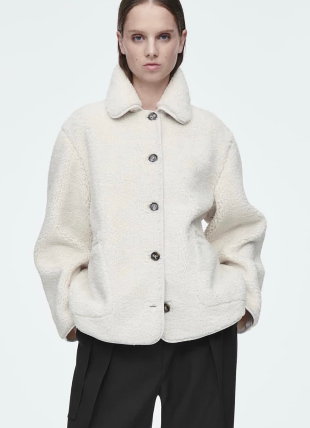 코스 시어링 자켓 아이보리 미착용 상품이미지2