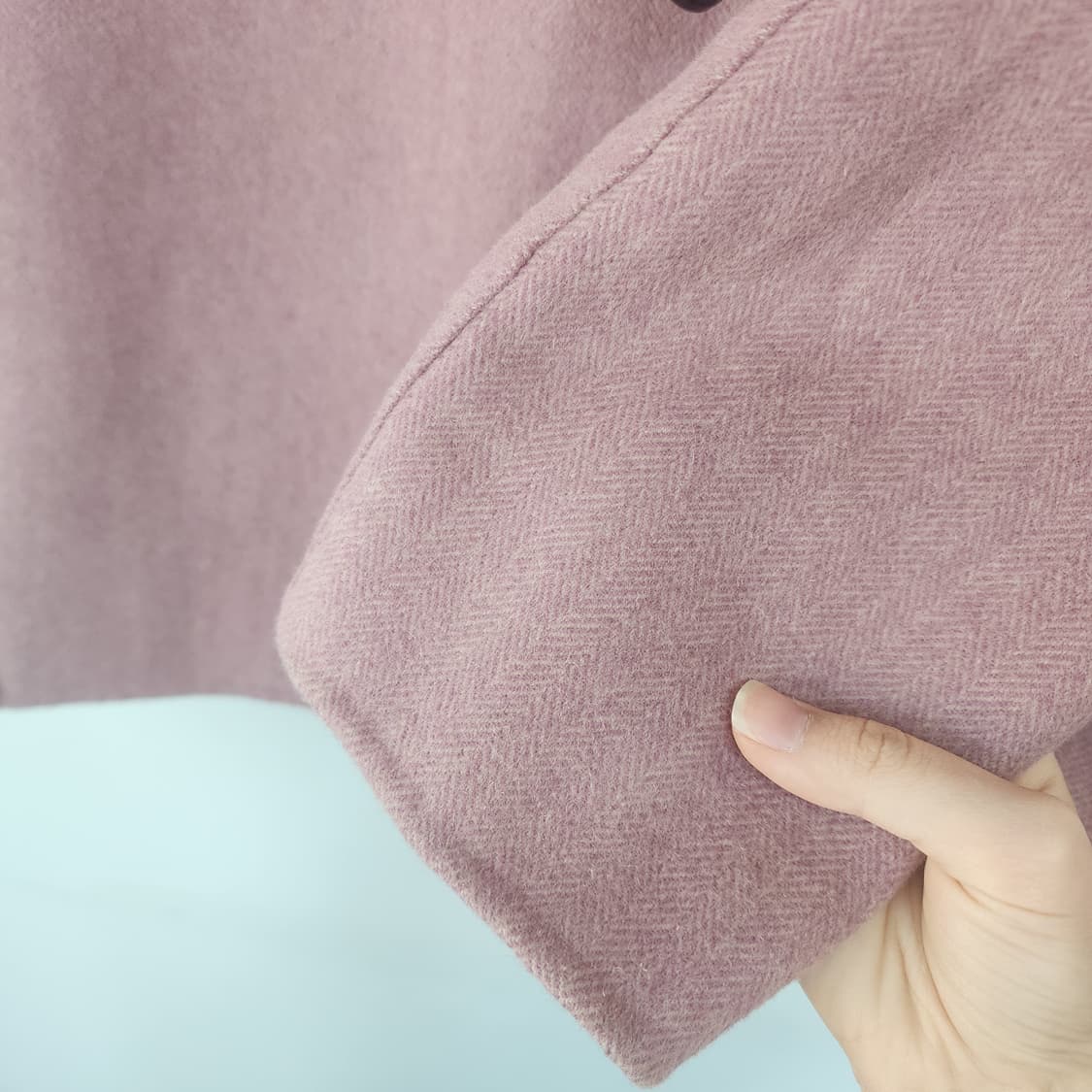 비비안탐 핑크 헤링본 하프 코트 상품이미지4