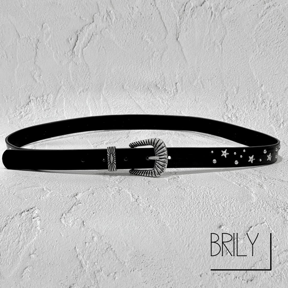 [Unisex] MAY2 스타 별 스터드 비건 가죽 클래식 웨스턴 벨트 상품이미지2