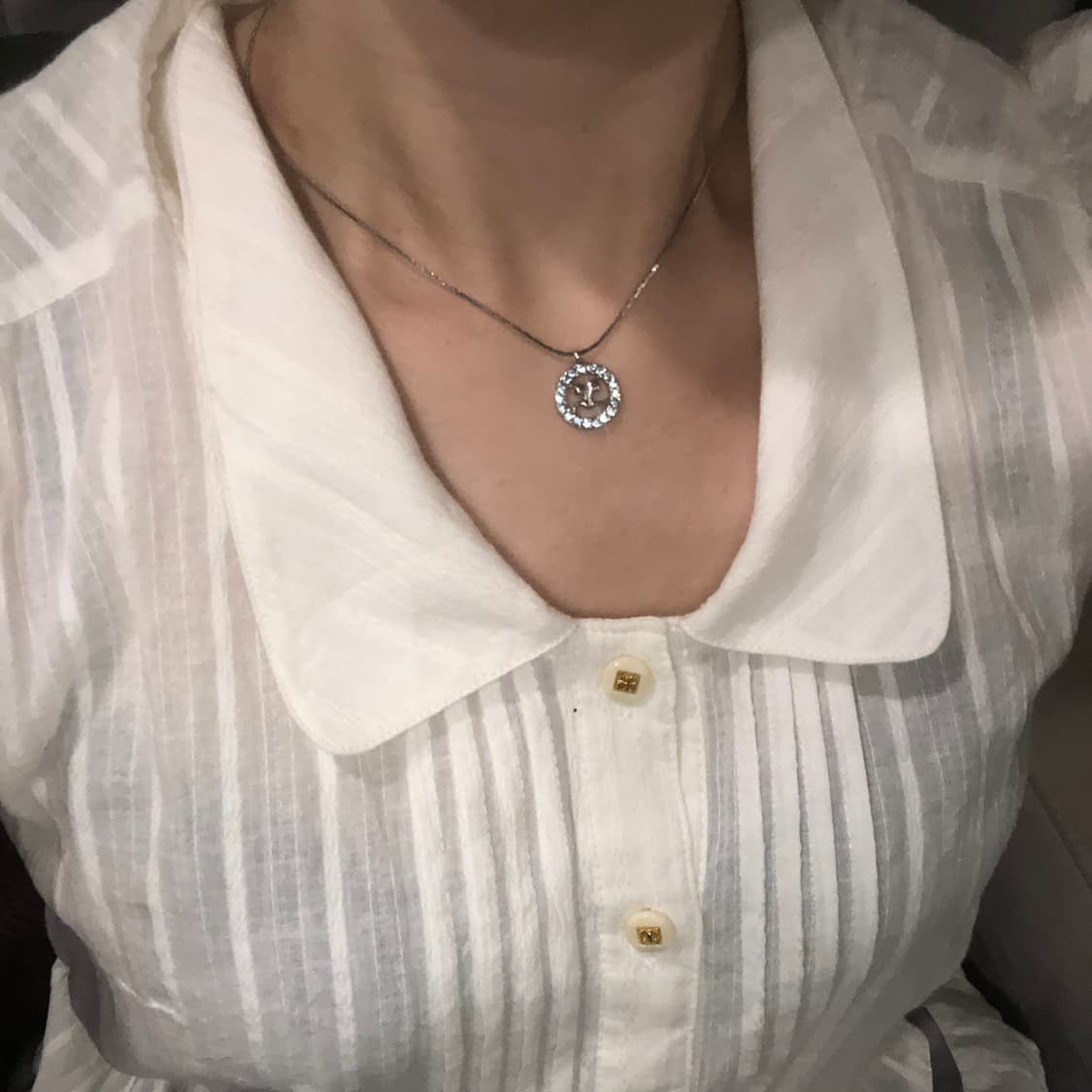 courreges 꾸레쥬 블루 큐빅 목걸이 상품이미지3