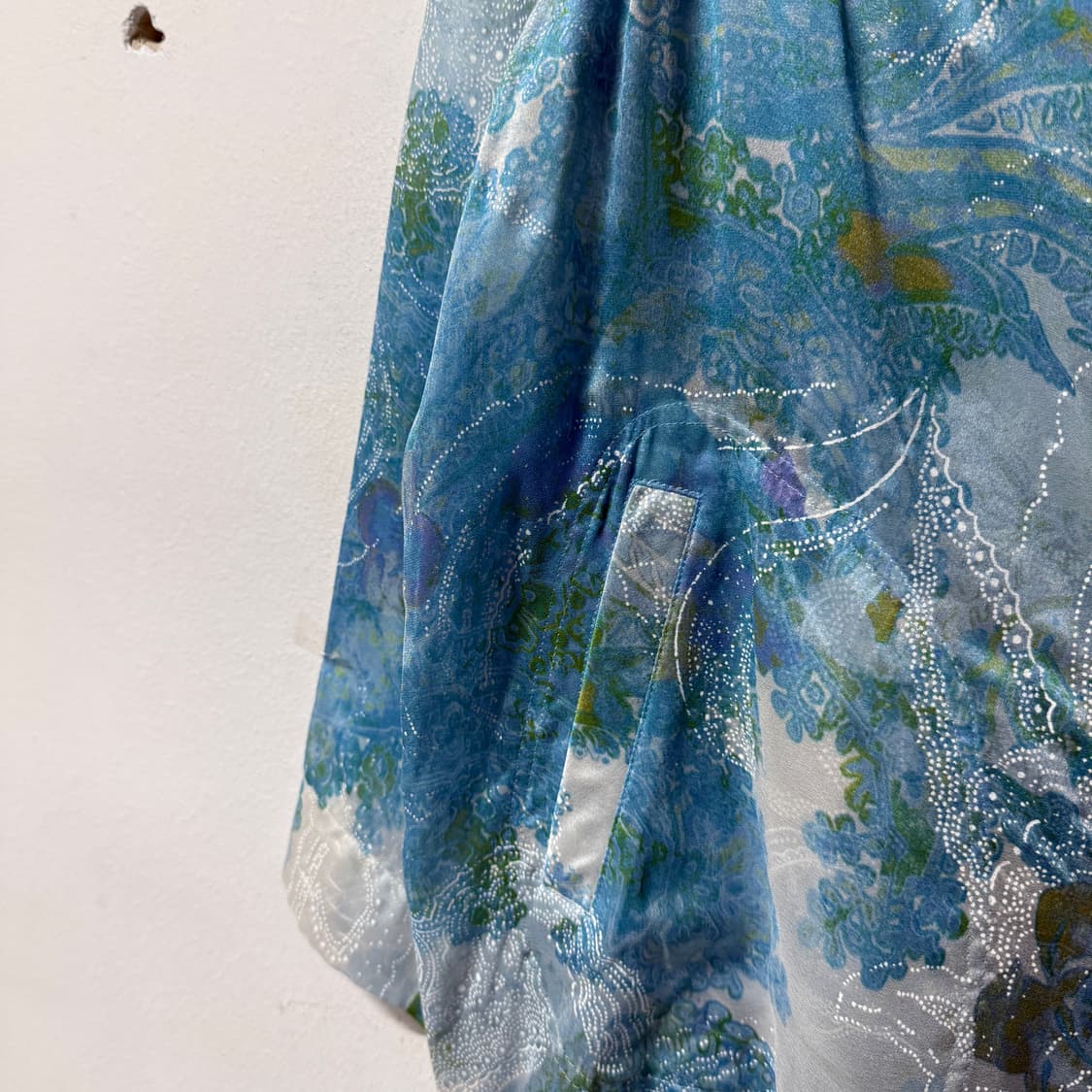 VTG 빈티지 오리엔탈 사파이어 패턴 오간자 시스루 셔츠 상품이미지5