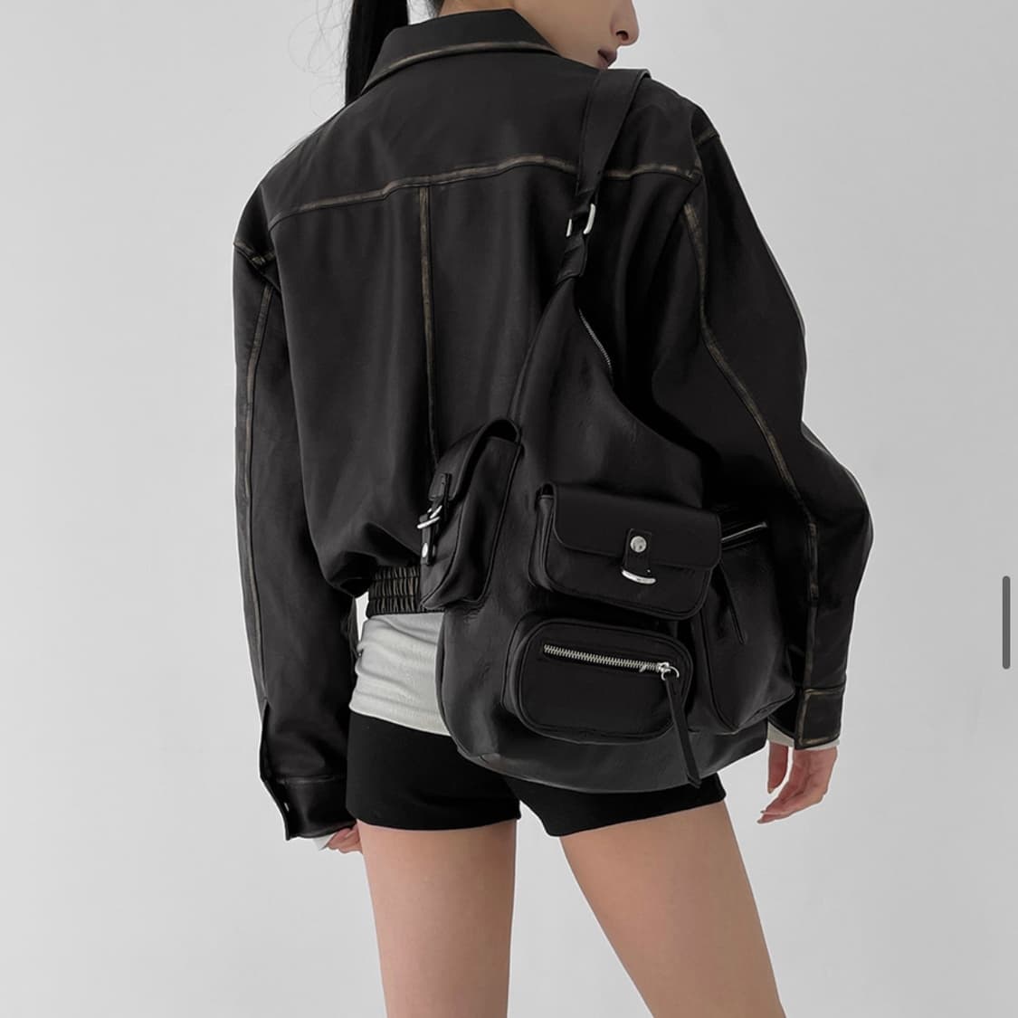 블랙업 Blackup 히벤 빈티지 레더점퍼 상품이미지3