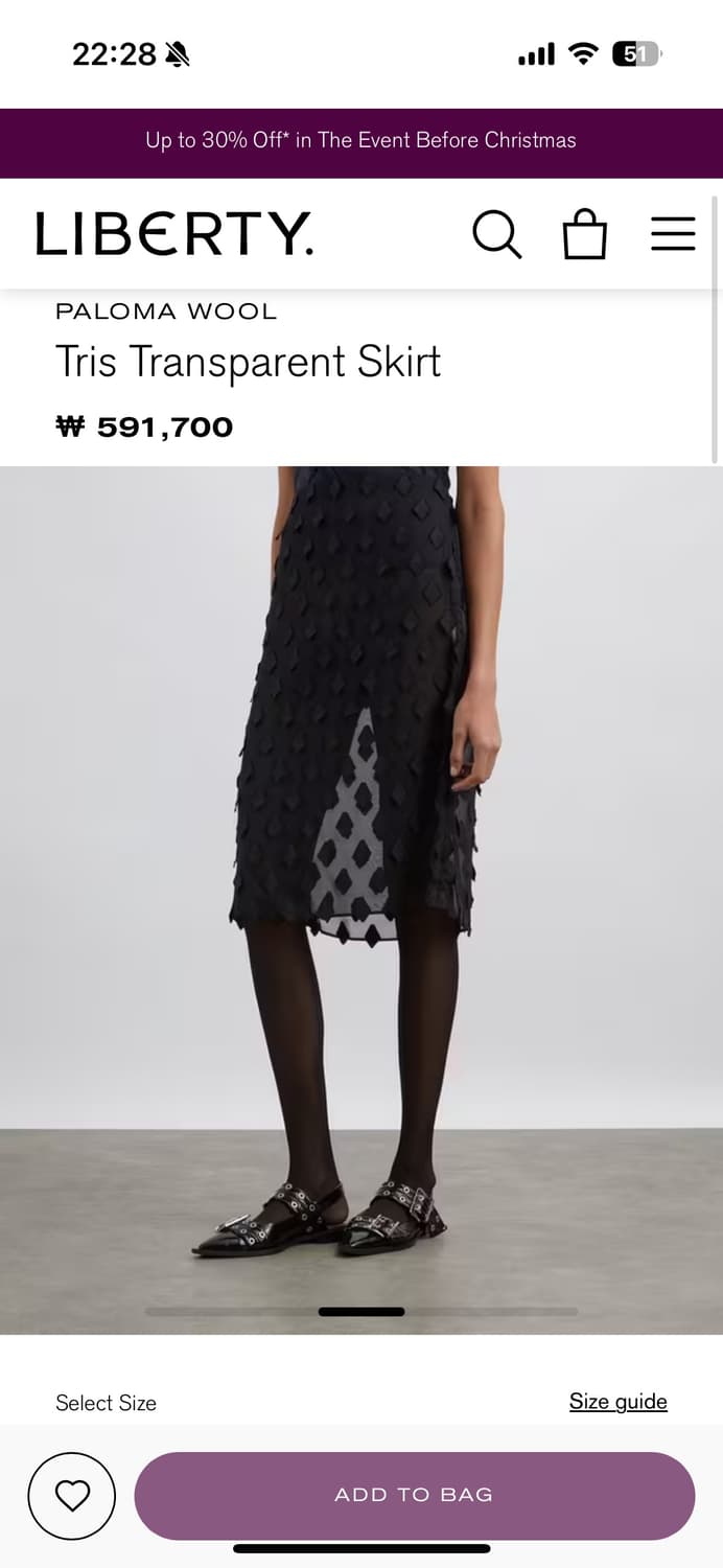 PALOMA WOOL Tris Transparent Skirt – 38  상품이미지2