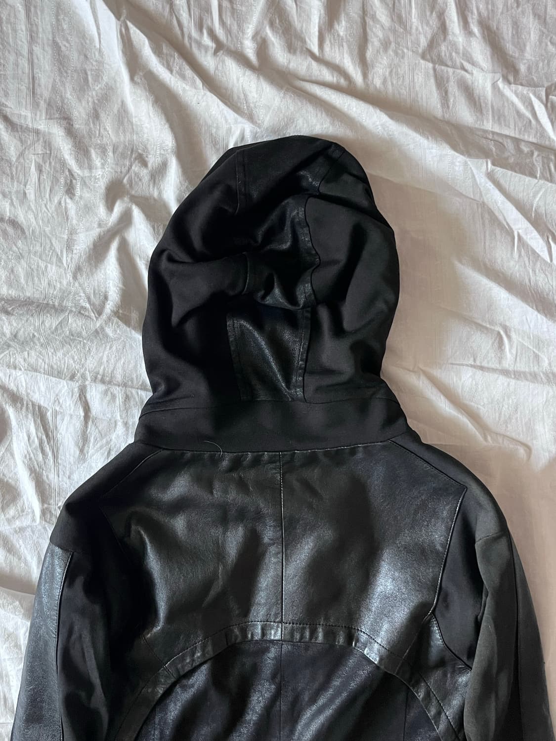 Vintage Leather Zip Detail Hood Jacket 상품이미지7