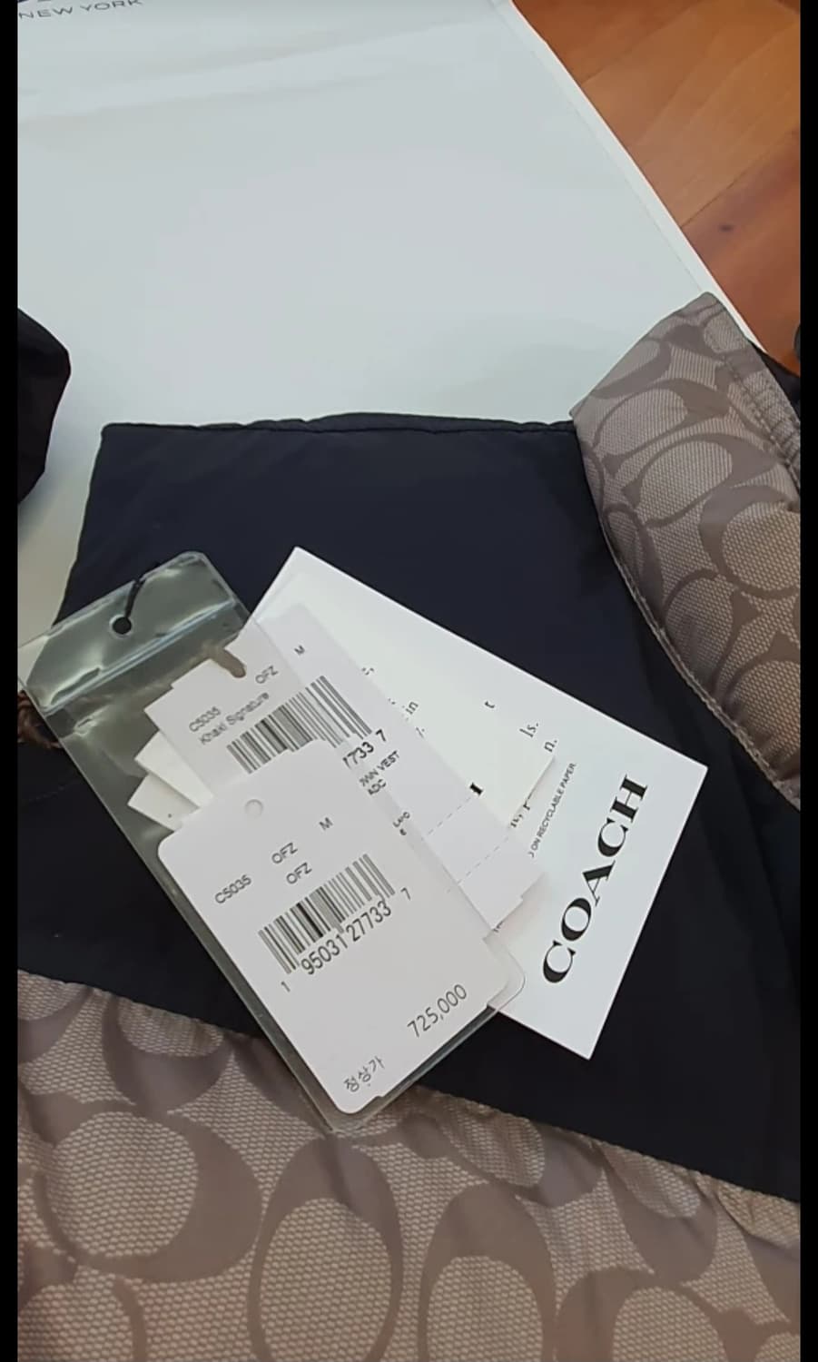 코치 남녀공용 시그니쳐 다운 패딩 베스트 XL 105-110 상품이미지2