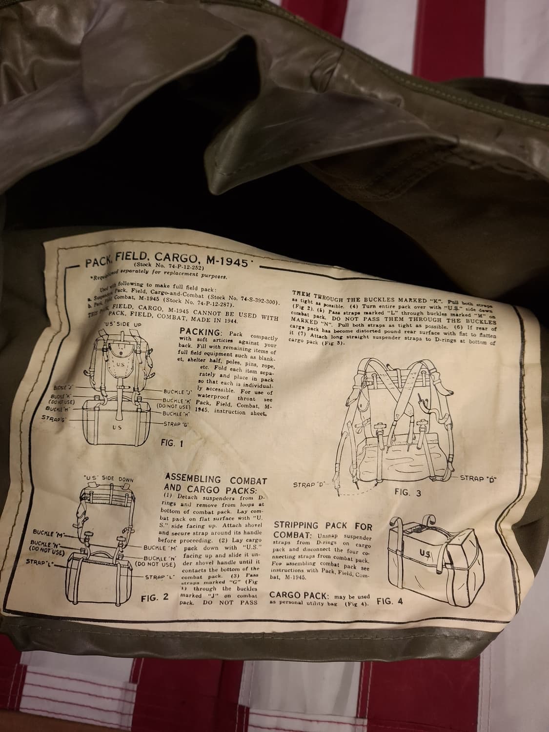 오리지날 미군 M-45 카고 필드 가방 상품이미지9